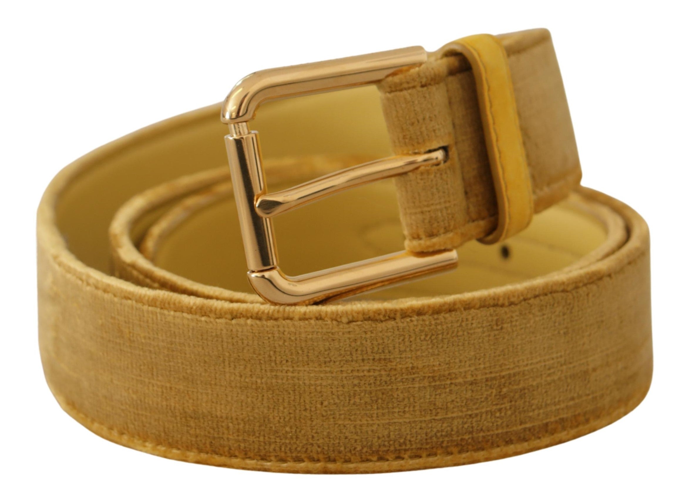 Dolce & Gabbana Elegant Velvet Designer Gold-Buckled Belt - Luksusmuotia Dolce & Gabbana - Tutustu YVES JAVANNI® 