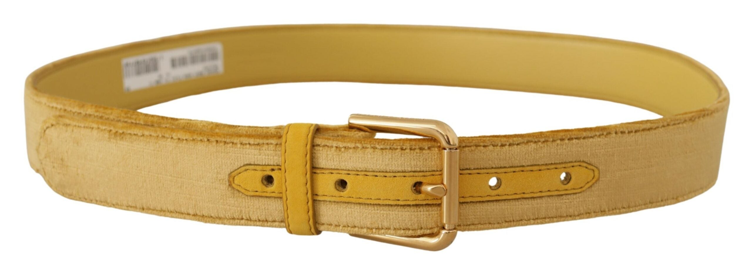 Dolce & Gabbana Elegant Velvet Designer Gold-Buckled Belt - Luksusmuotia Dolce & Gabbana - Tutustu YVES JAVANNI® 