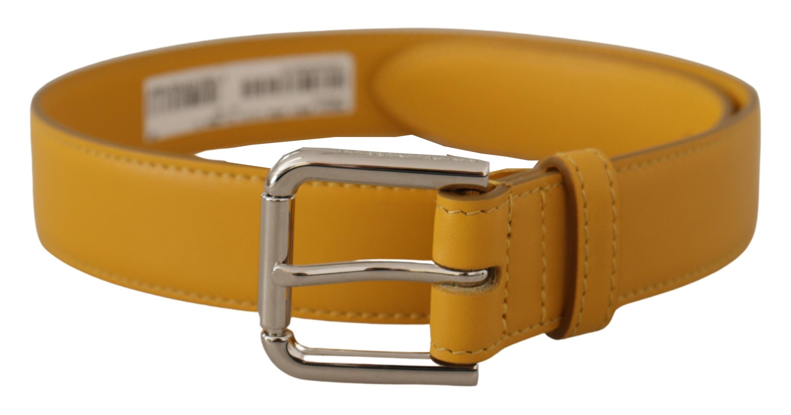 Dolce & Gabbana Elegant Leather Belt in Sunshine Yellow - Luksusmuotia Dolce & Gabbana - Tutustu YVES JAVANNI® 