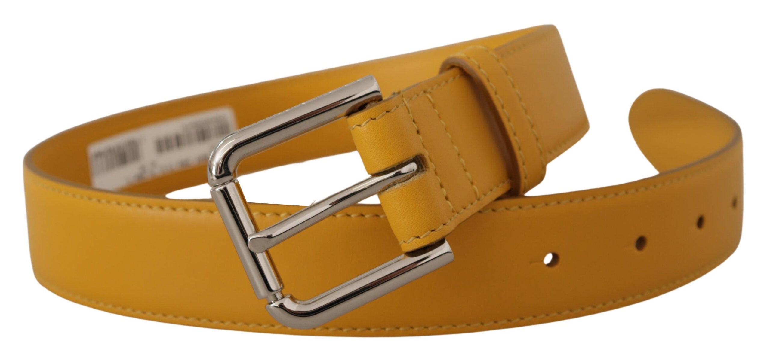 Dolce & Gabbana Elegant Leather Belt in Sunshine Yellow - Luksusmuotia Dolce & Gabbana - Tutustu YVES JAVANNI® 