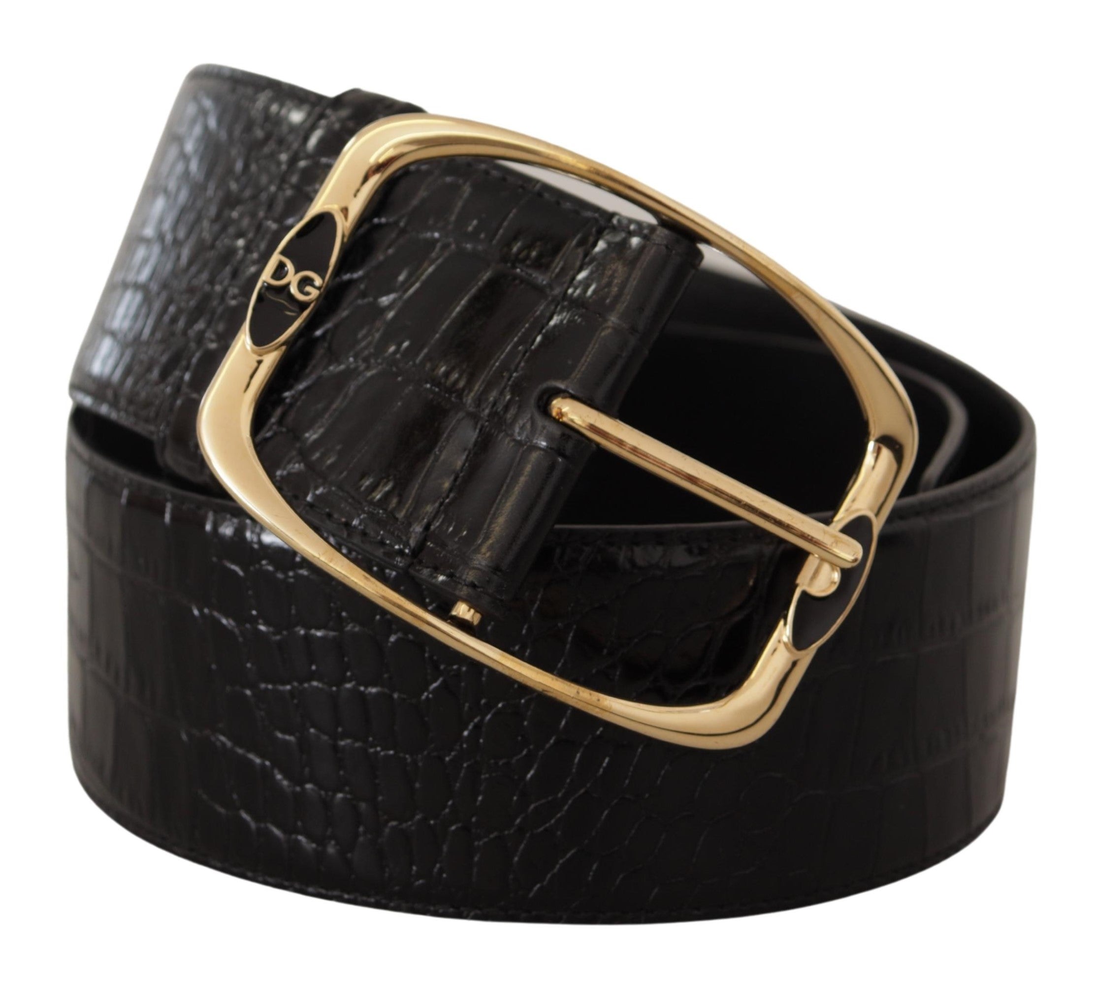 Dolce & Gabbana Elegant Black Leather Logo Belt - Luksusmuotia Dolce & Gabbana - Tutustu YVES JAVANNI® 