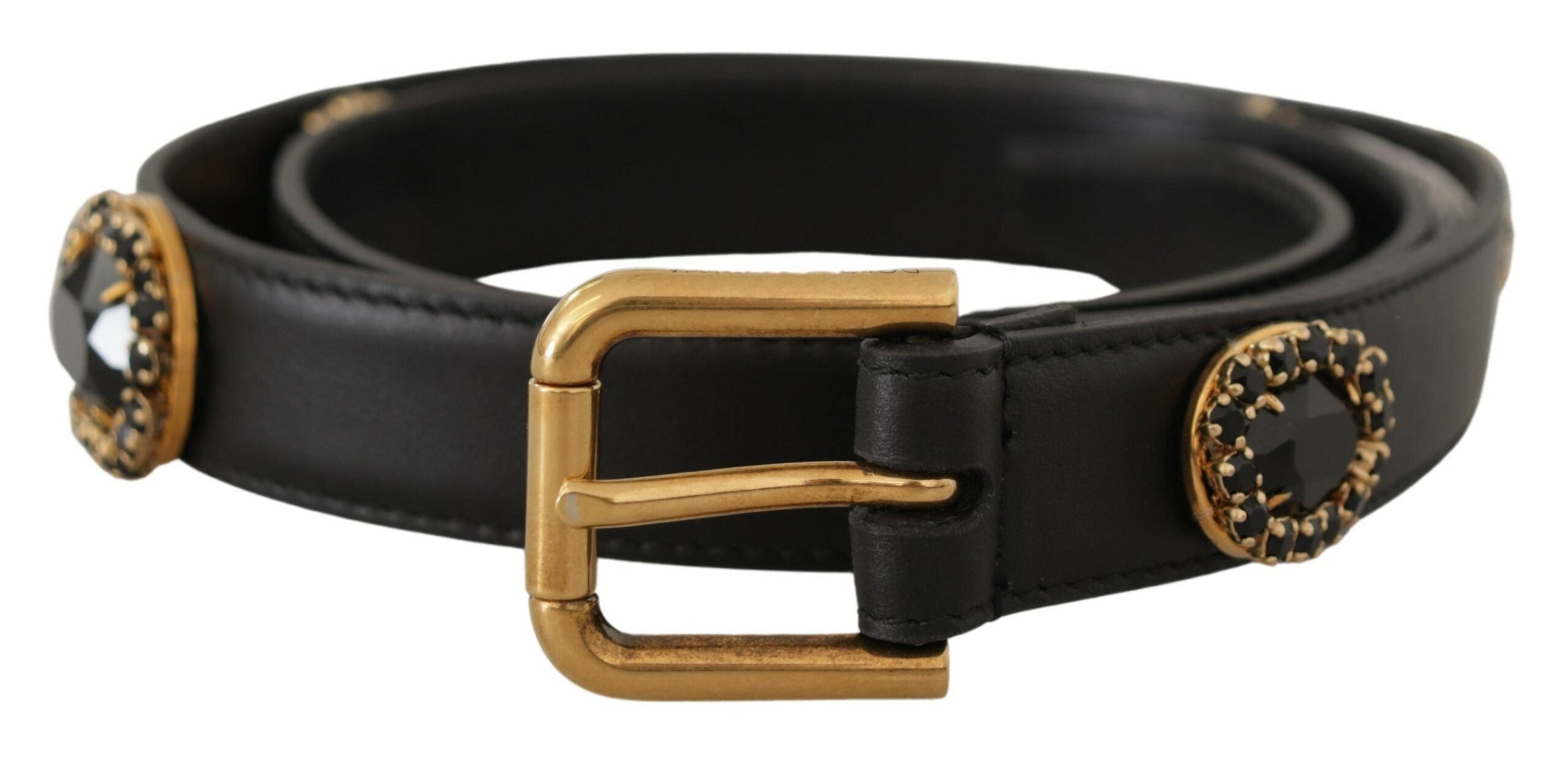 Dolce & Gabbana Elegant Black Leather Logo Belt - Luksusmuotia Dolce & Gabbana - Tutustu YVES JAVANNI® 