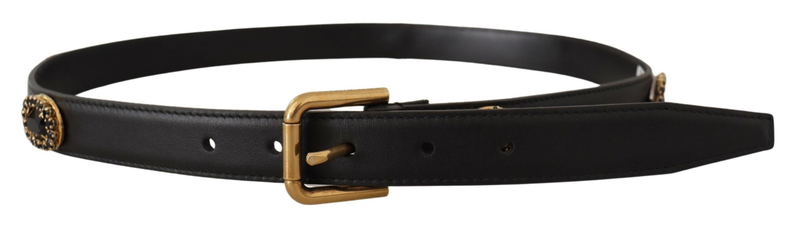 Dolce & Gabbana Elegant Black Leather Logo Belt - Luksusmuotia Dolce & Gabbana - Tutustu YVES JAVANNI® 