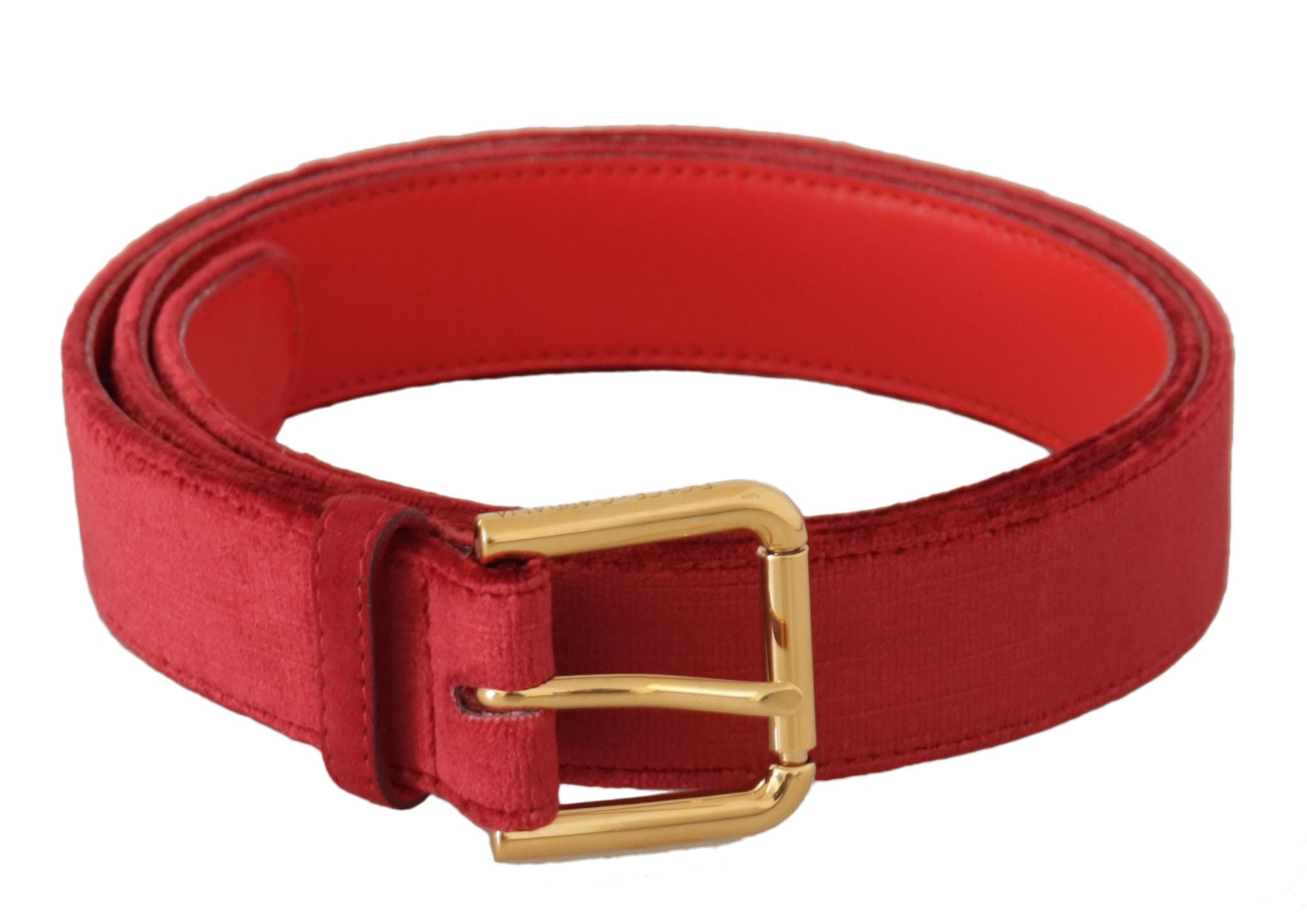 Dolce & Gabbana Elegant Red Suede Designer Belt - Luksusmuotia Dolce & Gabbana - Tutustu YVES JAVANNI® 