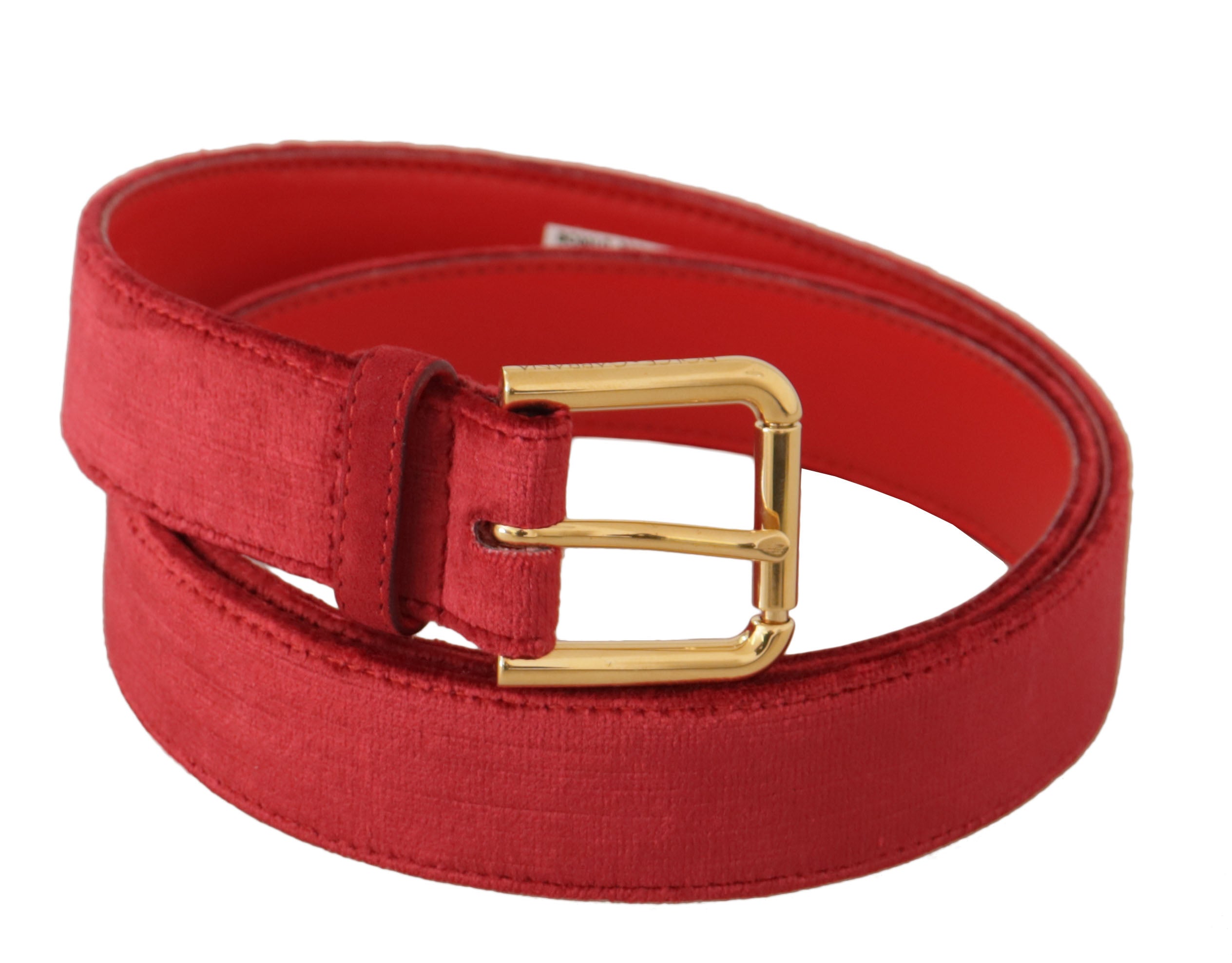 Dolce & Gabbana Elegant Red Suede Designer Belt - Luksusmuotia Dolce & Gabbana - Tutustu YVES JAVANNI® 