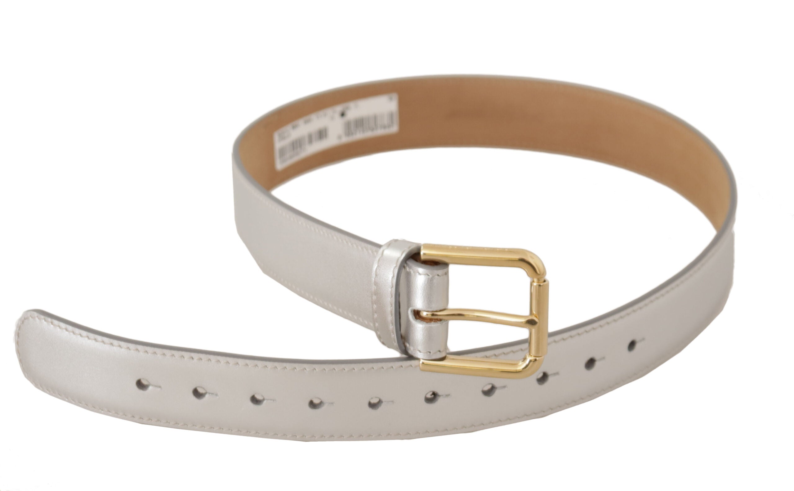 Dolce & Gabbana Engraved Silver-Toned Leather Belt - Luksusmuotia Dolce & Gabbana - Tutustu YVES JAVANNI® 