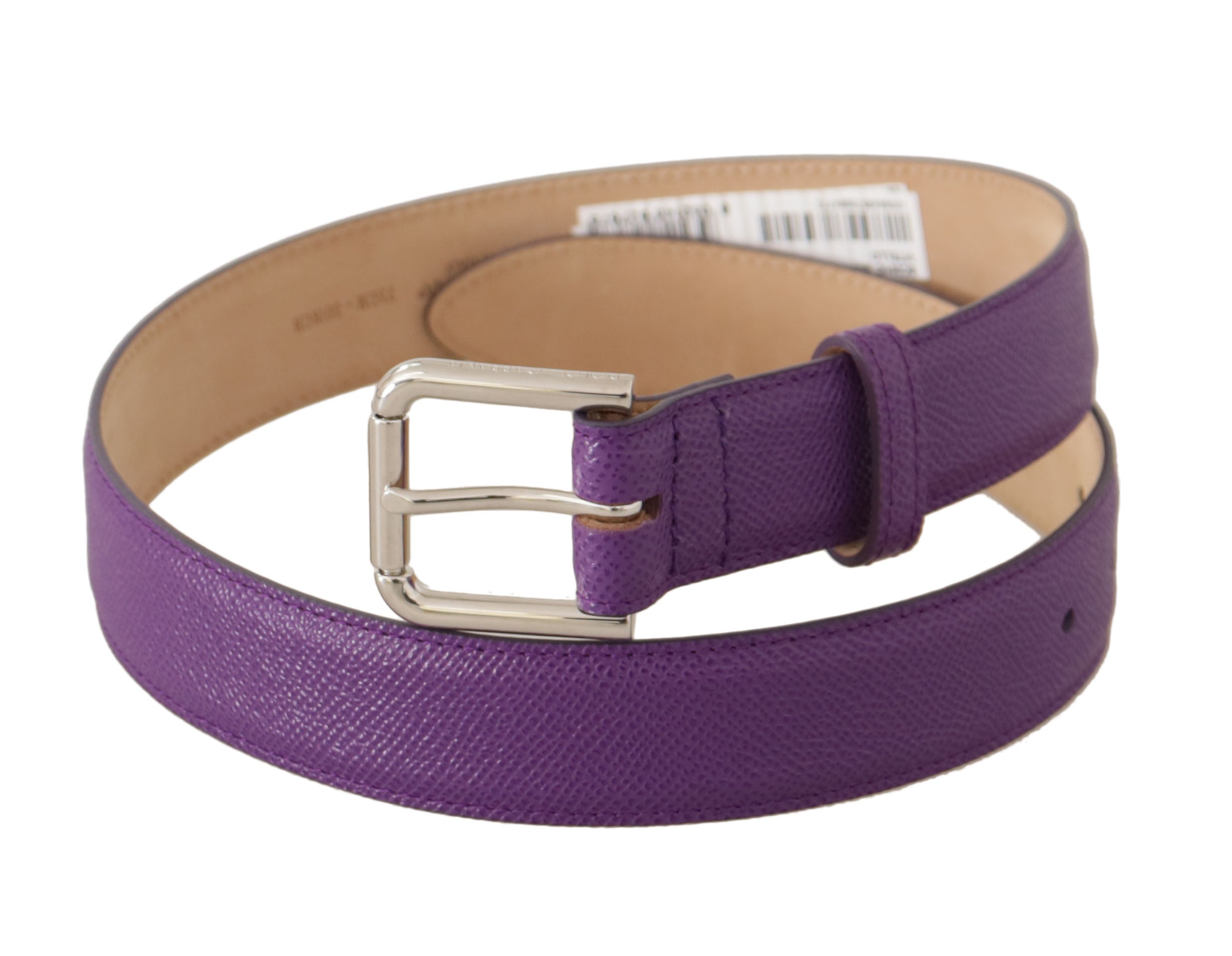 Dolce & Gabbana Elegant Purple Leather Belt with Logo Buckle - Luksusmuotia Dolce & Gabbana - Tutustu YVES JAVANNI® 