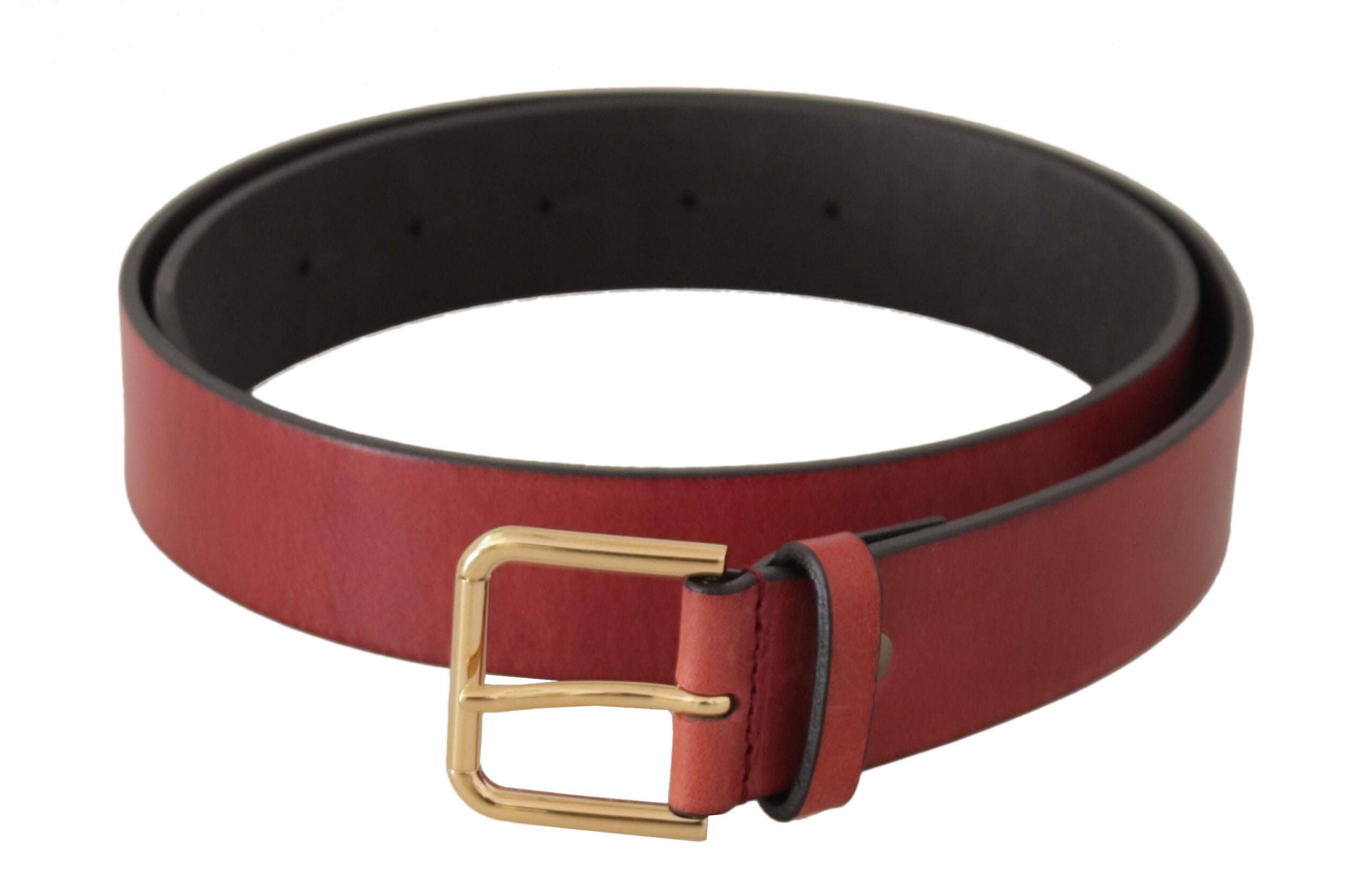 Dolce & Gabbana Elegant Red Leather Belt with Engraved Buckle - Luksusmuotia Dolce & Gabbana - Tutustu YVES JAVANNI® 