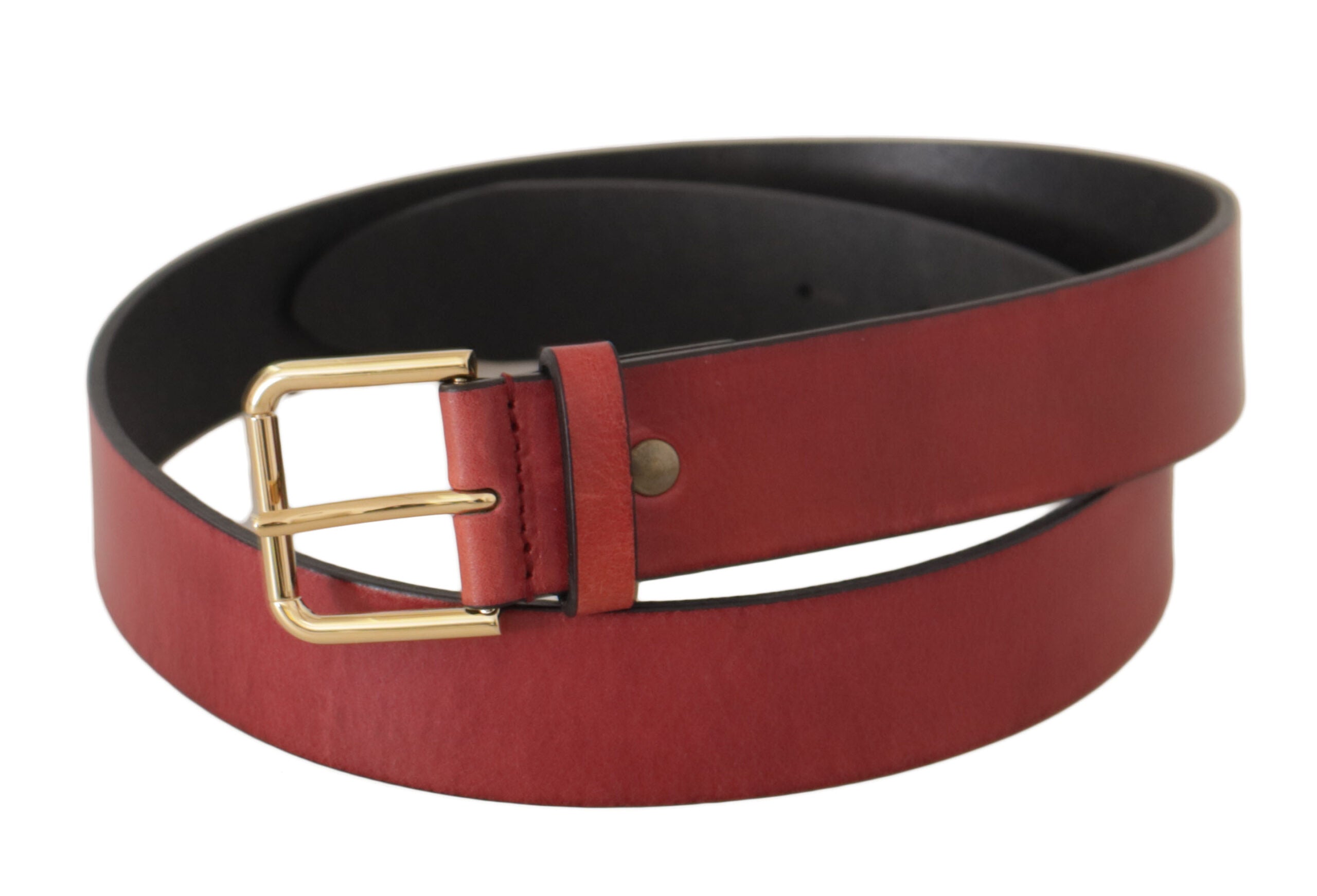 Dolce & Gabbana Elegant Red Leather Belt with Engraved Buckle - Luksusmuotia Dolce & Gabbana - Tutustu YVES JAVANNI® 