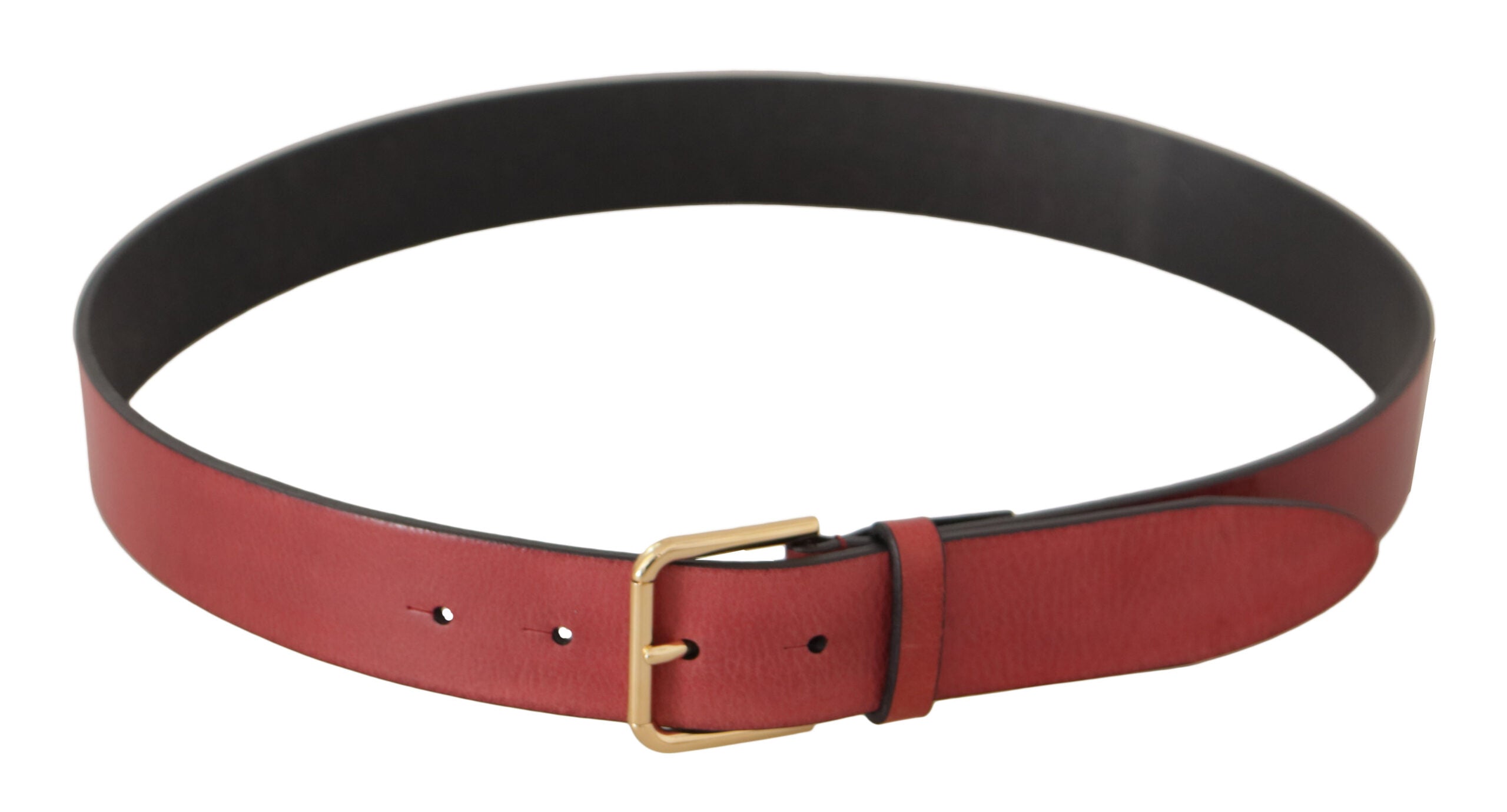 Dolce & Gabbana Elegant Red Leather Belt with Engraved Buckle - Luksusmuotia Dolce & Gabbana - Tutustu YVES JAVANNI® 