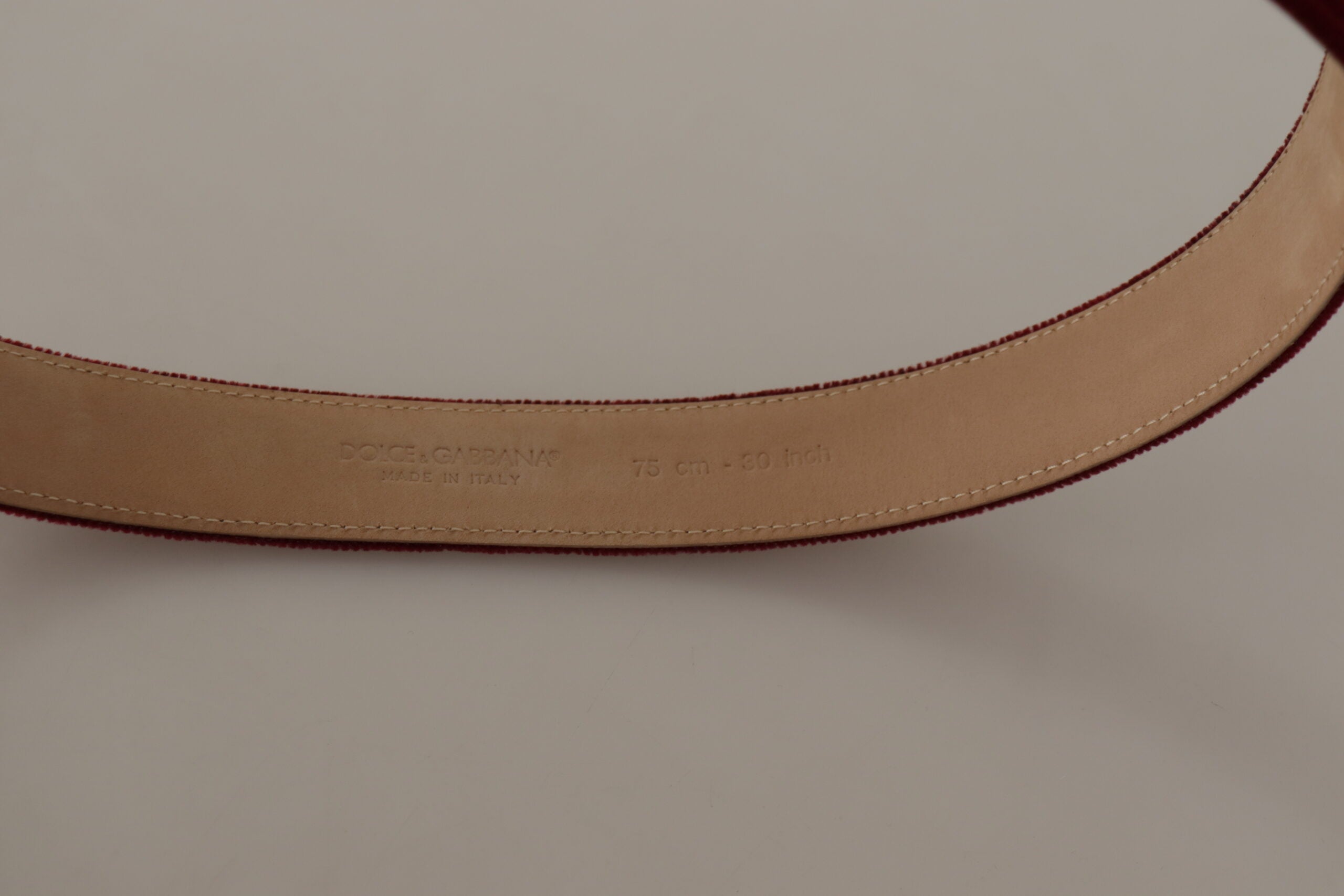 Dolce & Gabbana Elegant Velvet Logo Engraved Belt - Luksusmuotia Dolce & Gabbana - Tutustu YVES JAVANNI® 