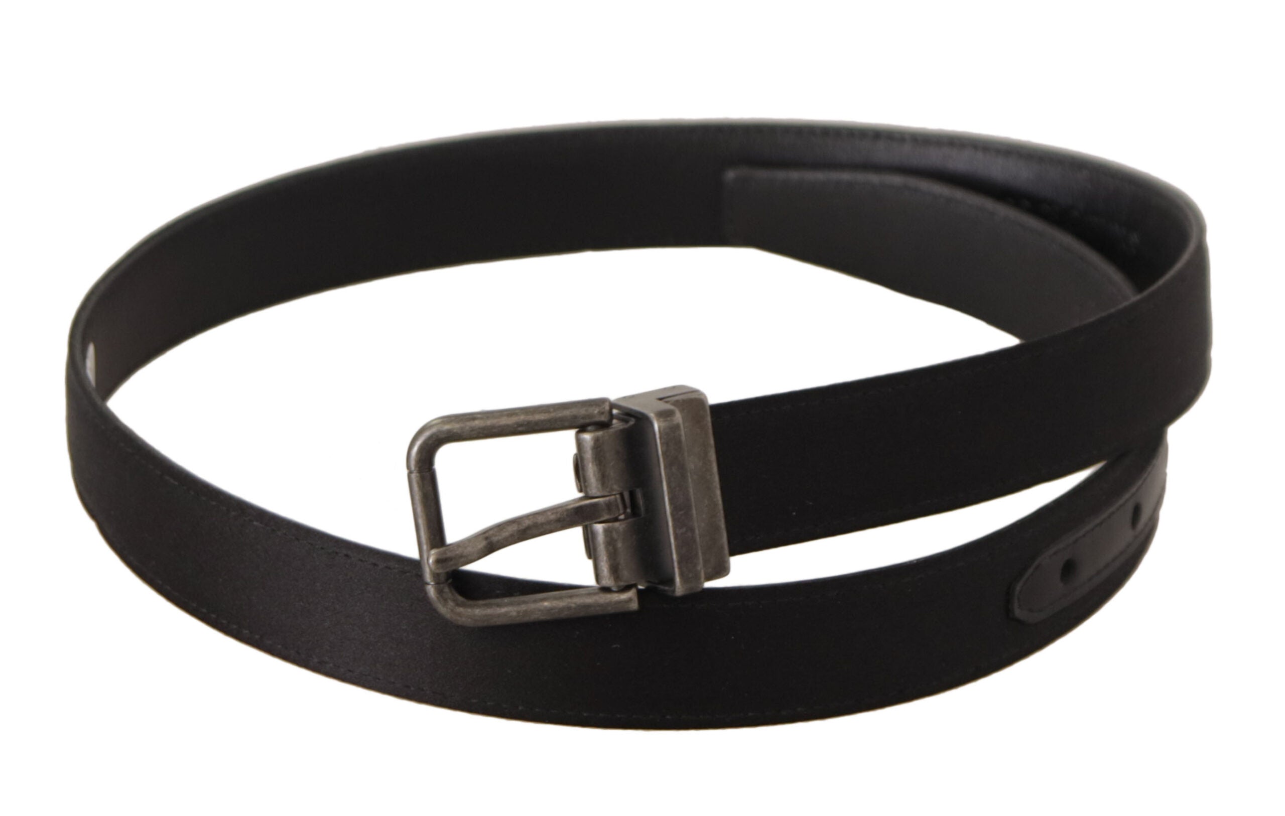 Dolce & Gabbana Elegant Black Leather Belt with Metal Buckle - Luksusmuotia Dolce & Gabbana - Tutustu YVES JAVANNI® 