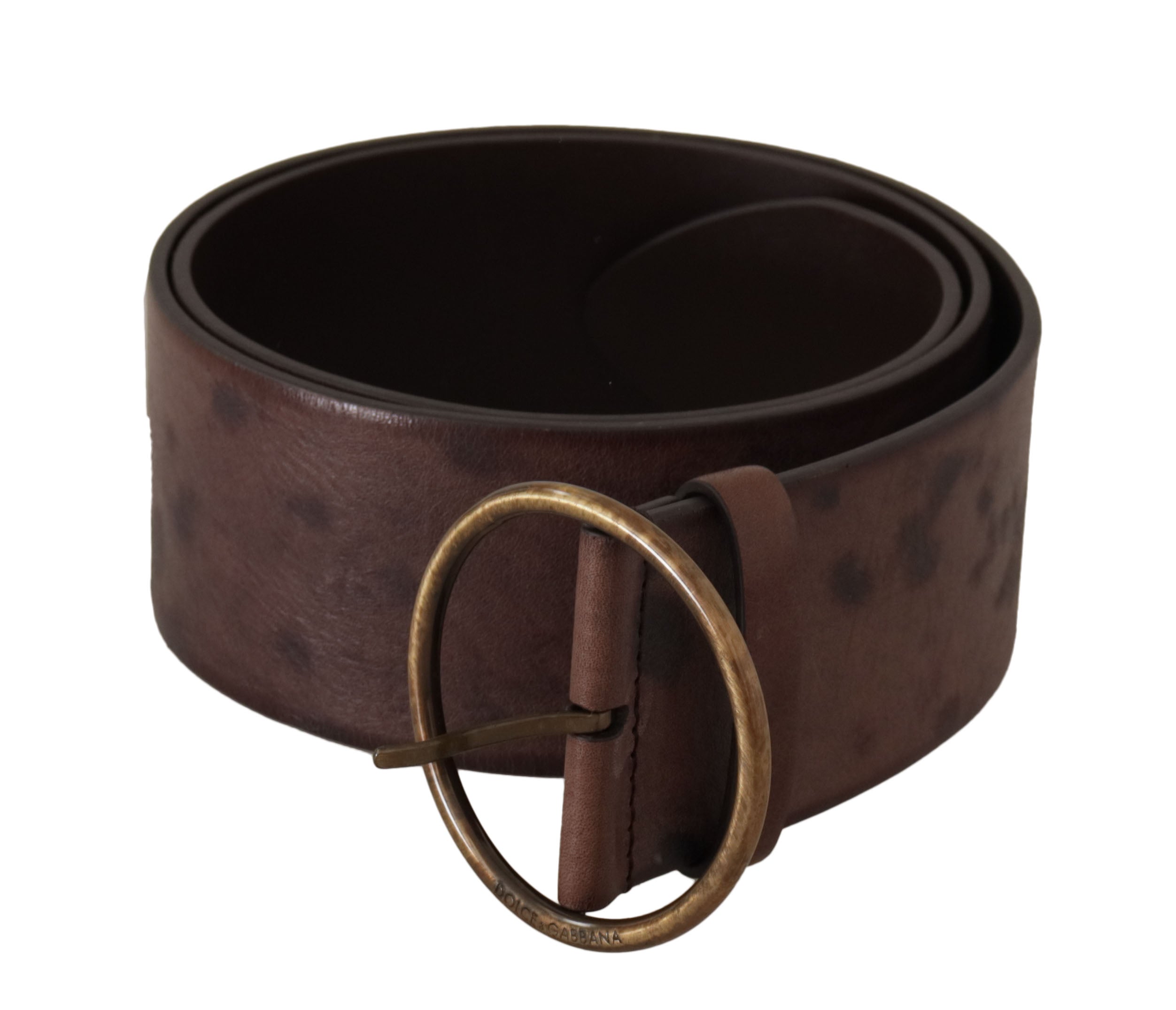 Dolce & Gabbana Elegant Dark Brown Leather Belt with Logo Buckle - Luksuslaukut ja asusteet Dolce & Gabbana - Tutustu YVES JAVANNI® 