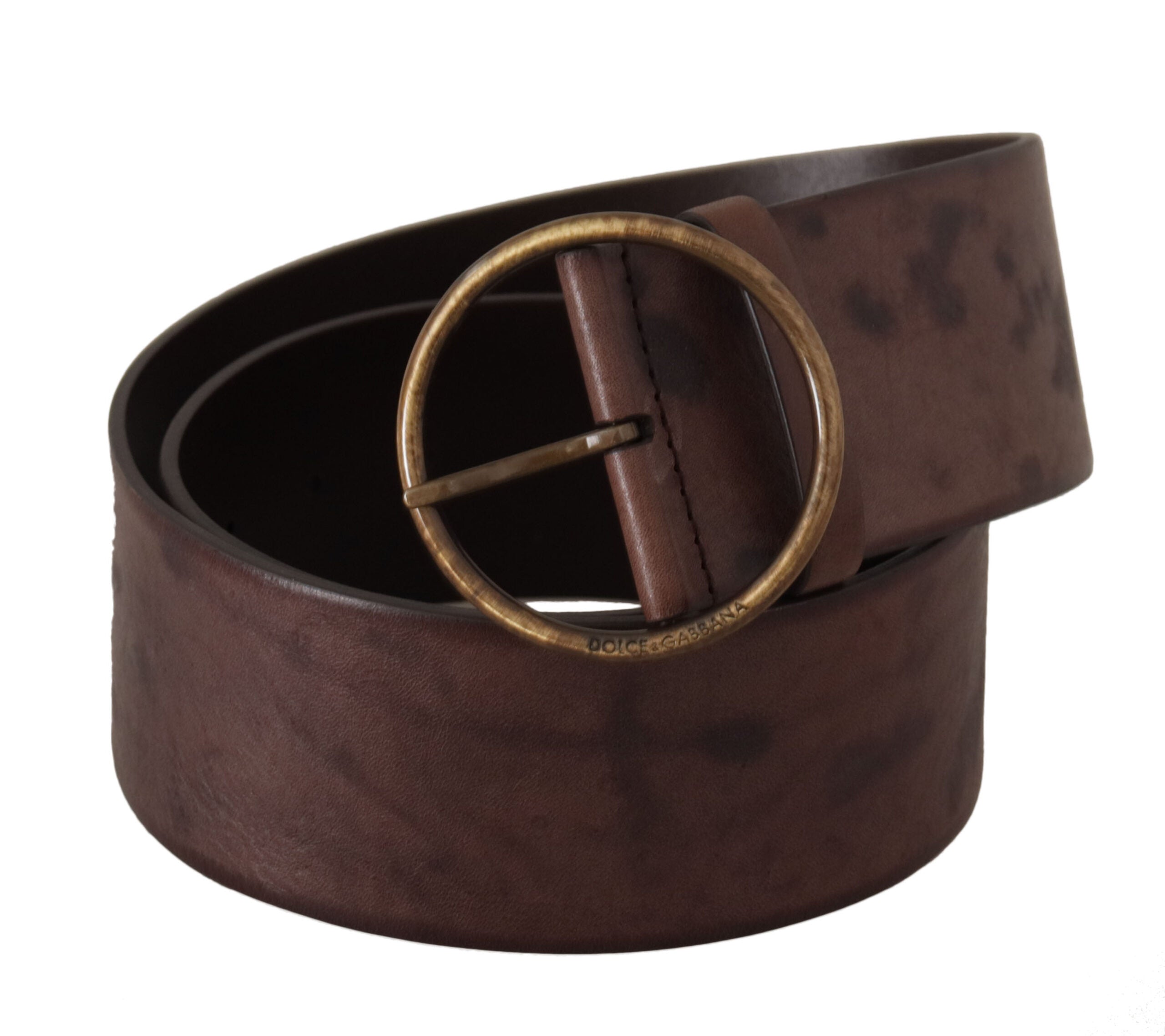 Dolce & Gabbana Elegant Dark Brown Leather Belt with Logo Buckle - Luksuslaukut ja asusteet Dolce & Gabbana - Tutustu YVES JAVANNI® 