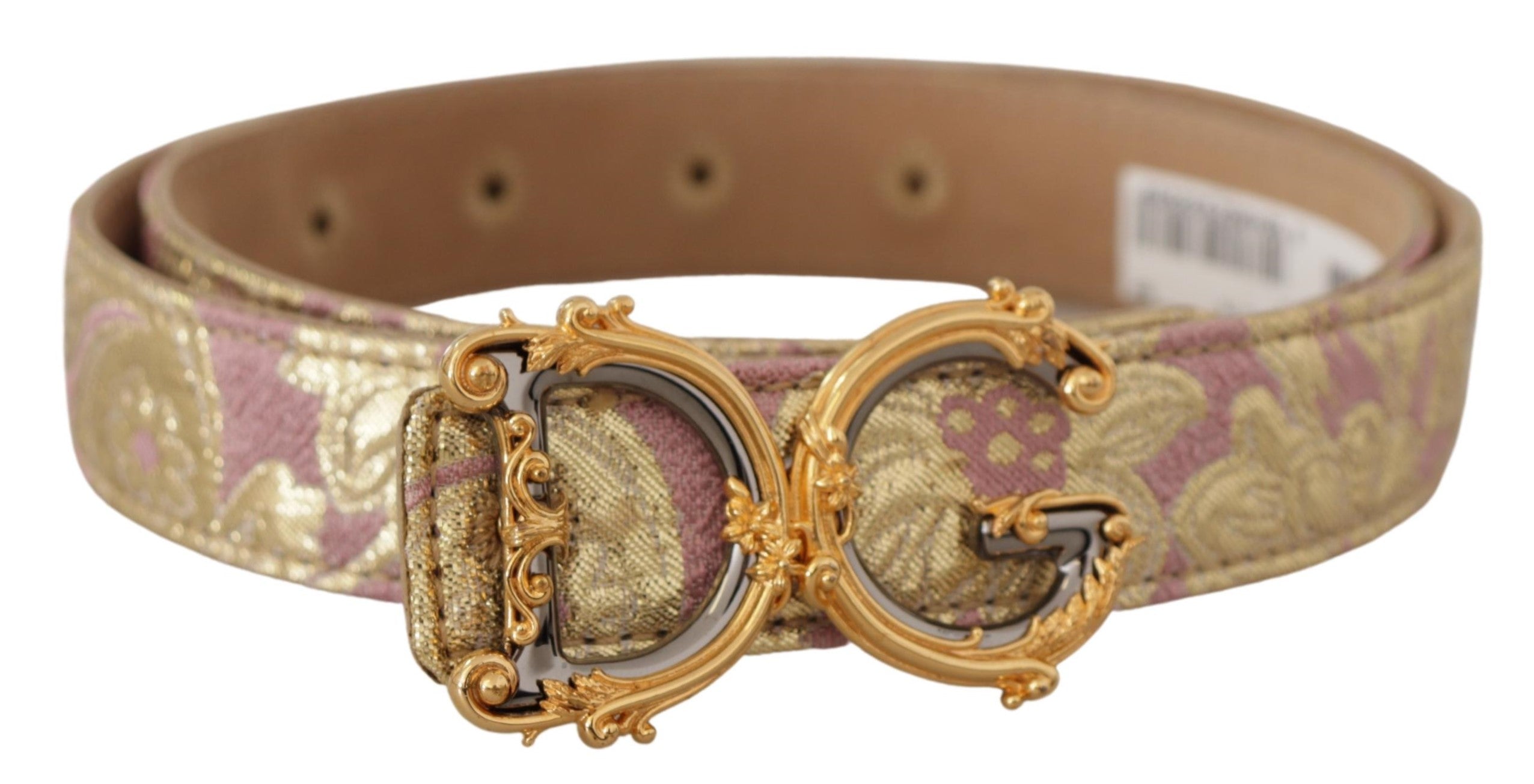 Dolce & Gabbana Chic Gold and Pink Leather Belt - Luksusmuotia Dolce & Gabbana - Tutustu YVES JAVANNI® 