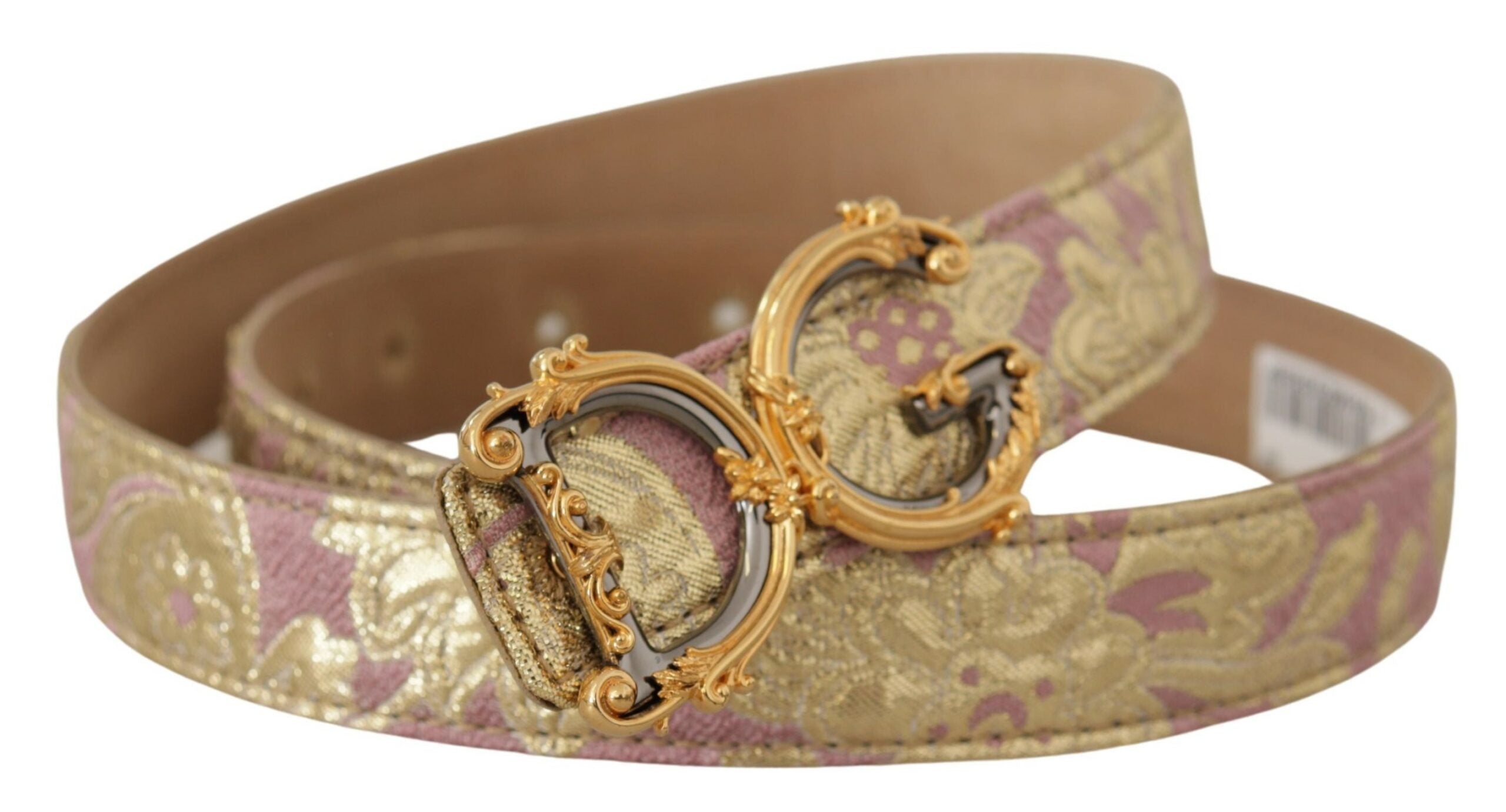 Dolce & Gabbana Chic Gold and Pink Leather Belt - Luksusmuotia Dolce & Gabbana - Tutustu YVES JAVANNI® 