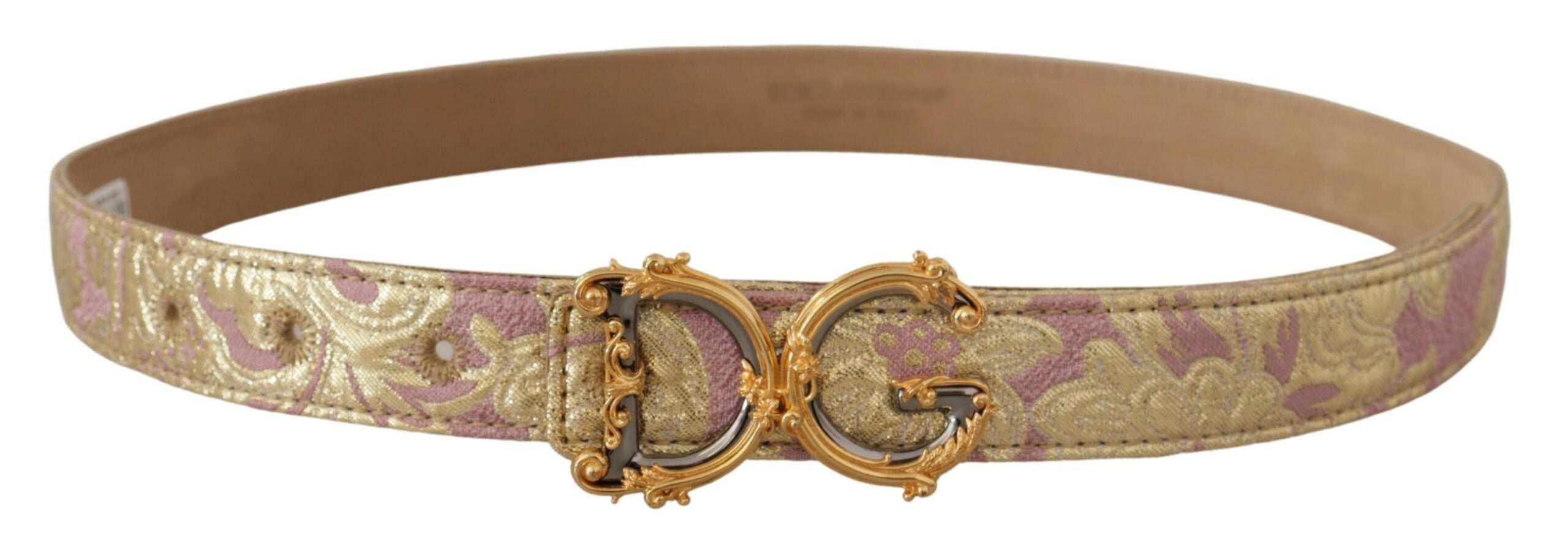 Dolce & Gabbana Chic Gold and Pink Leather Belt - Luksusmuotia Dolce & Gabbana - Tutustu YVES JAVANNI® 