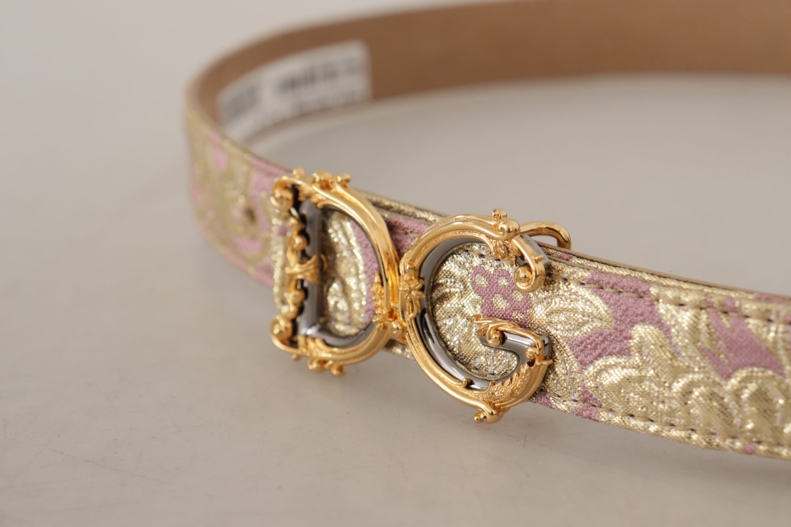 Dolce & Gabbana Chic Gold and Pink Leather Belt - Luksusmuotia Dolce & Gabbana - Tutustu YVES JAVANNI® 