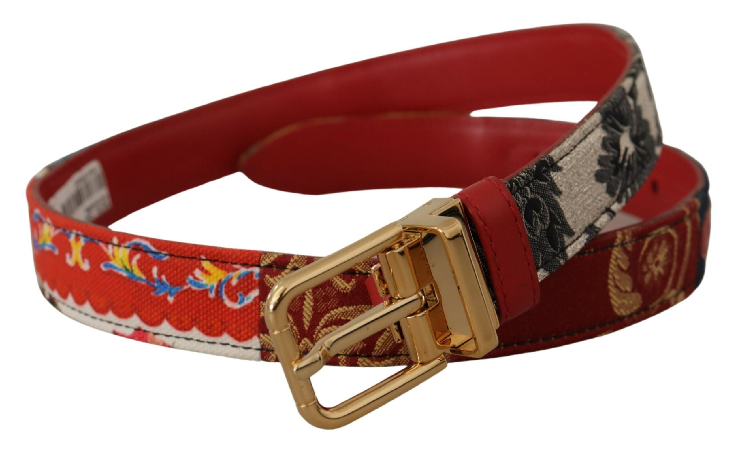 Dolce & Gabbana Chic Multicolor Leather Belt with Engraved Buckle - Luksusmuotia Dolce & Gabbana - Tutustu YVES JAVANNI® 