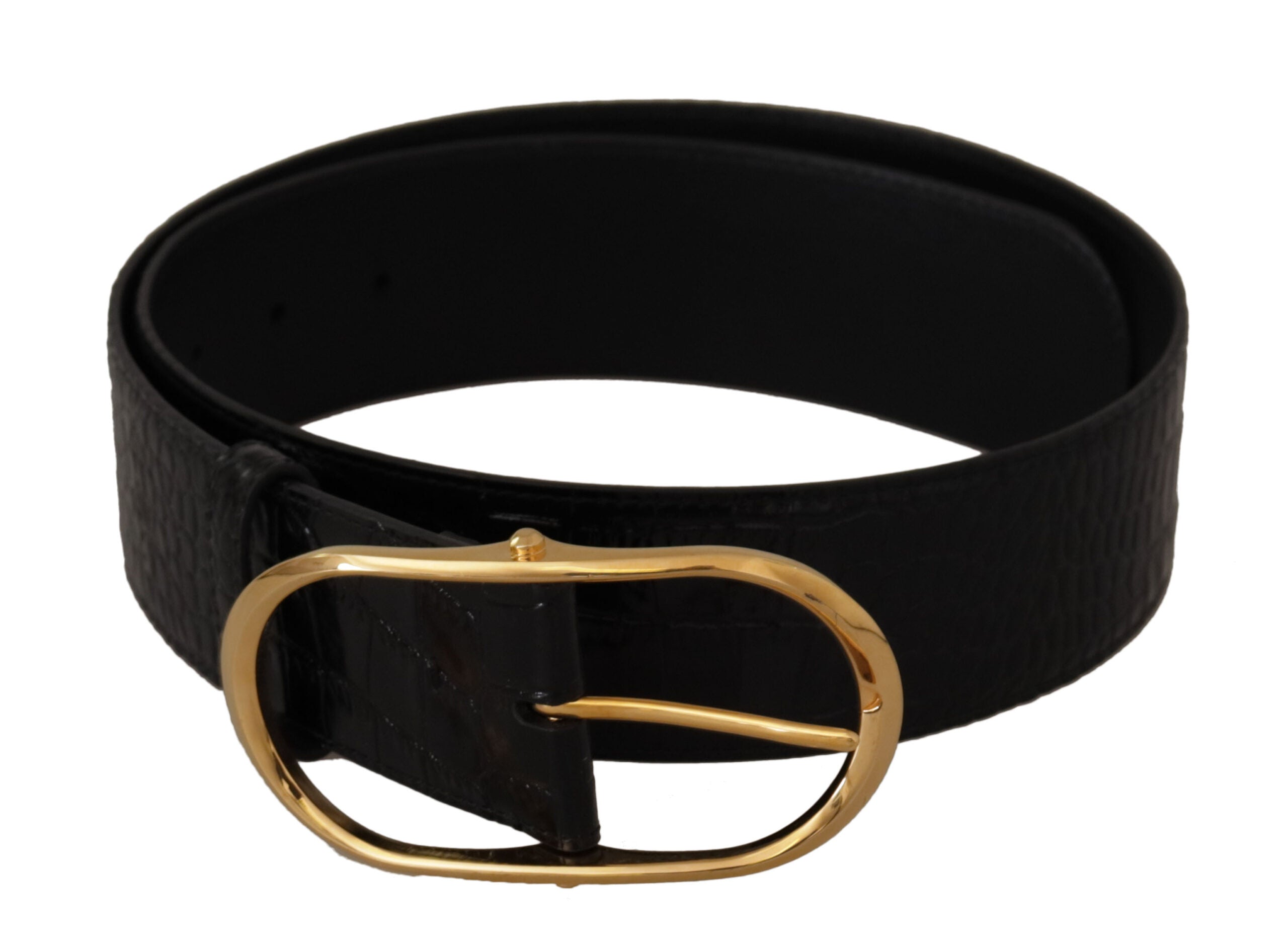 Dolce & Gabbana Chic Black Leather Logo Belt - Luksusmuotia Dolce & Gabbana - Tutustu YVES JAVANNI® 