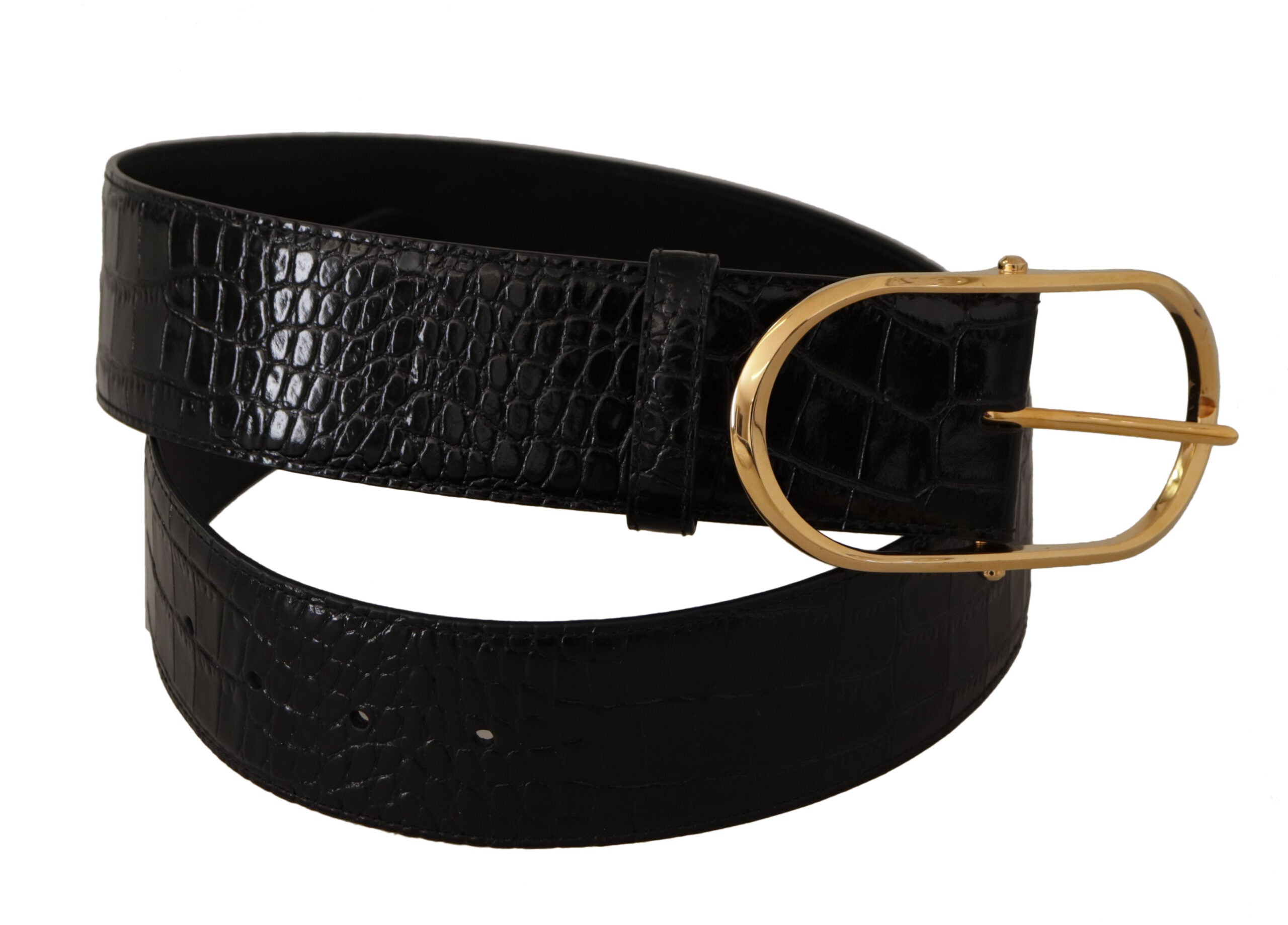 Dolce & Gabbana Chic Black Leather Logo Belt - Luksusmuotia Dolce & Gabbana - Tutustu YVES JAVANNI® 