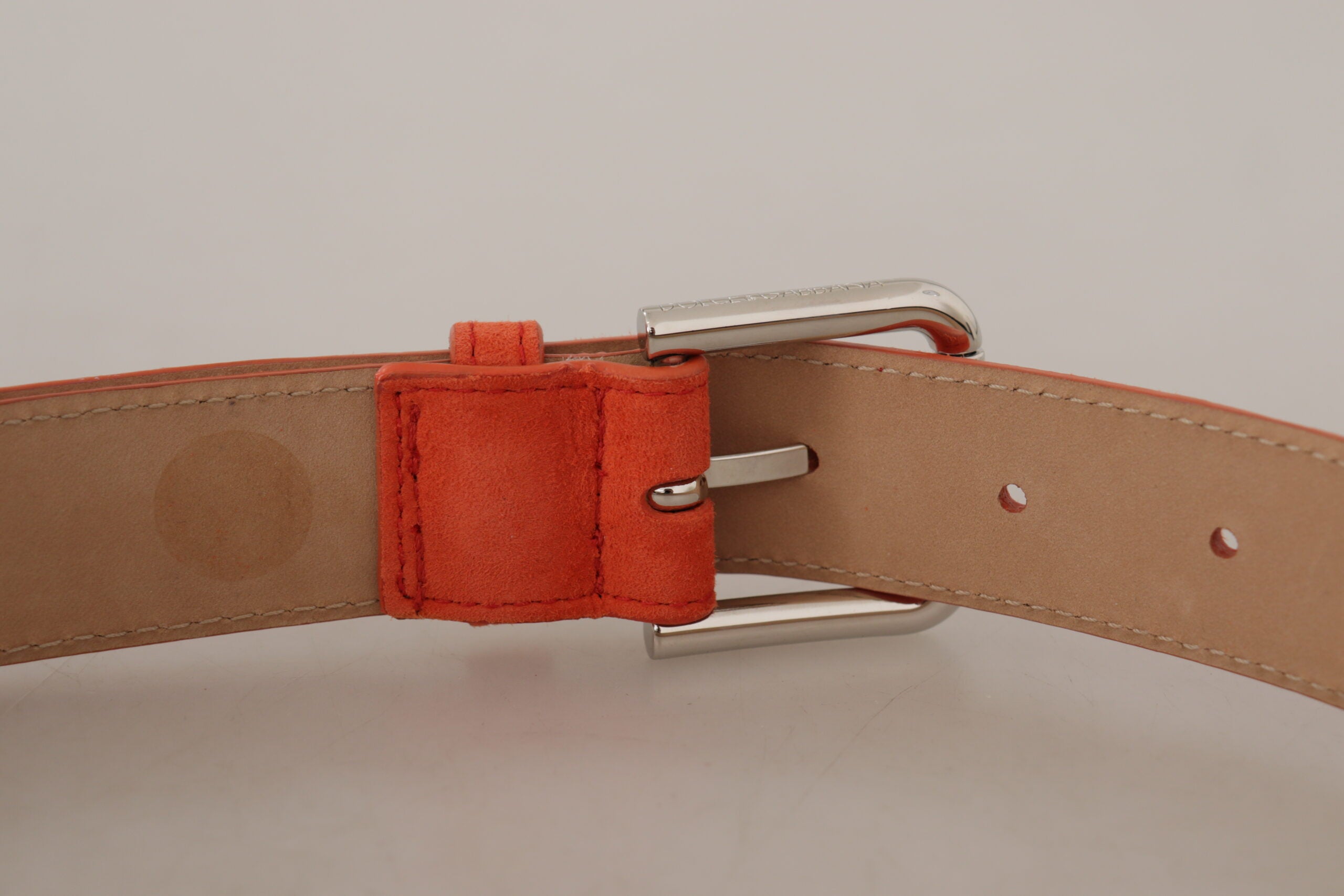 Dolce & Gabbana Elegant Suede Leather Belt in Vibrant Orange - Luksusmuotia Dolce & Gabbana - Tutustu YVES JAVANNI® 