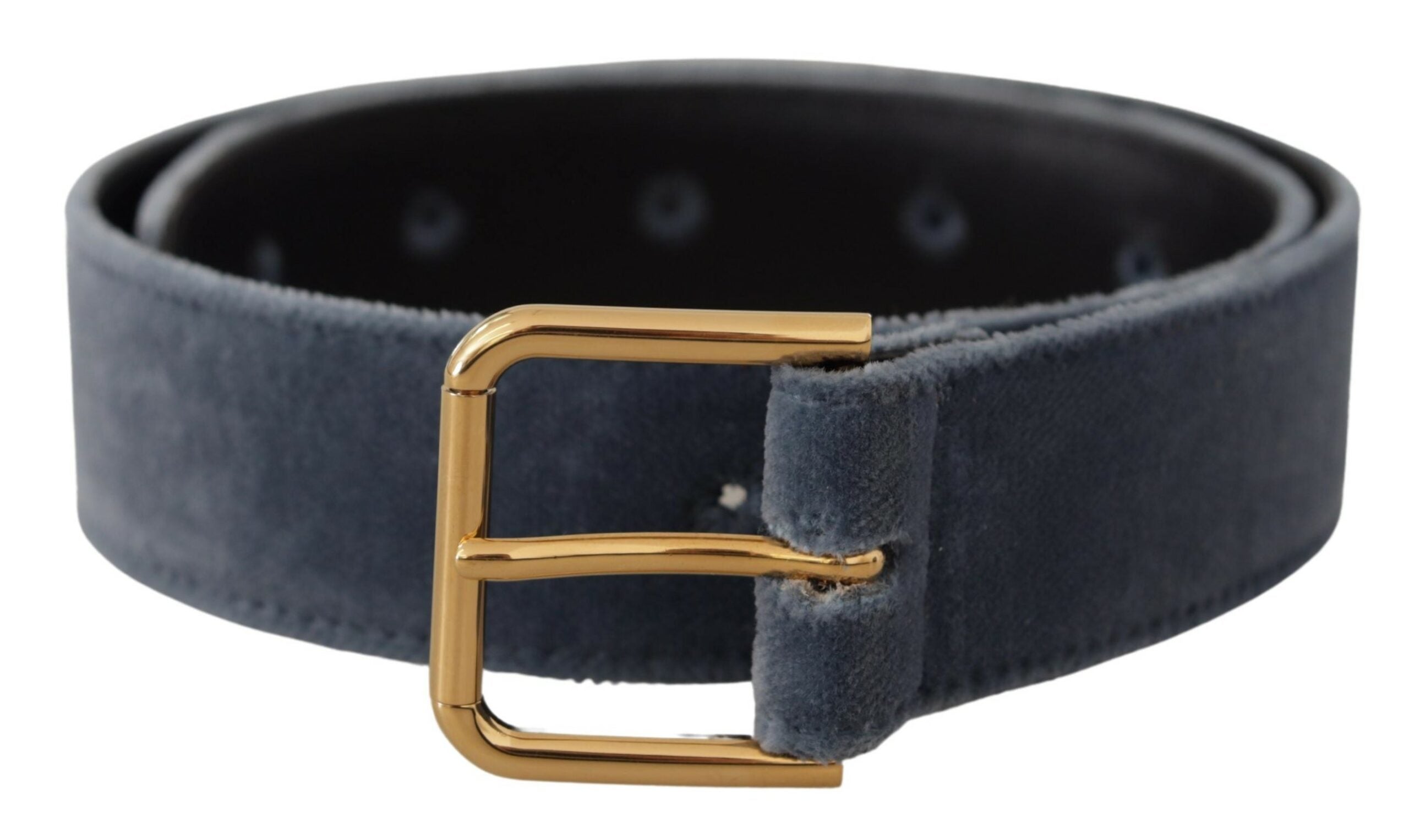 Dolce & Gabbana Elegant Navy Velvet Designer Belt - Luksusmuotia Dolce & Gabbana - Tutustu YVES JAVANNI® 