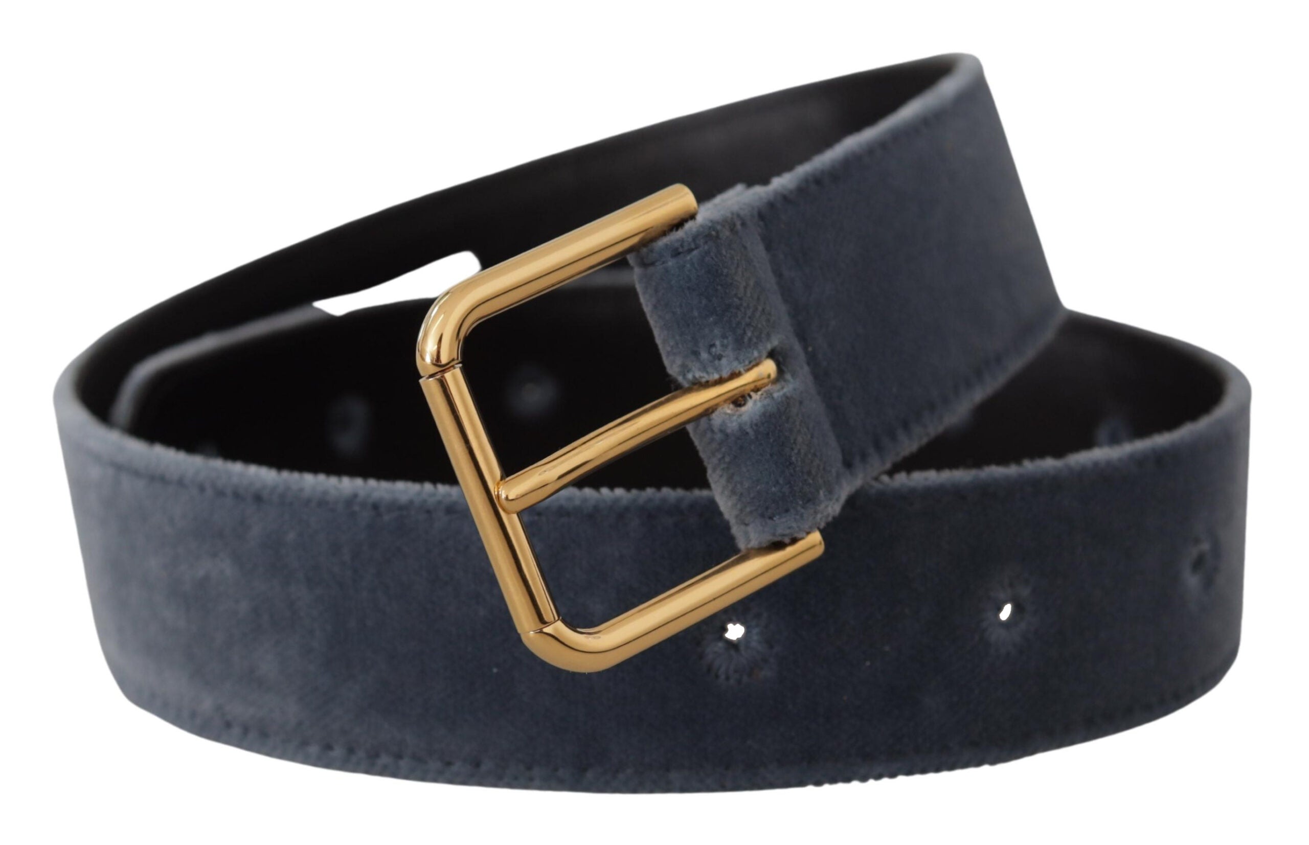 Dolce & Gabbana Elegant Navy Velvet Designer Belt - Luksusmuotia Dolce & Gabbana - Tutustu YVES JAVANNI® 