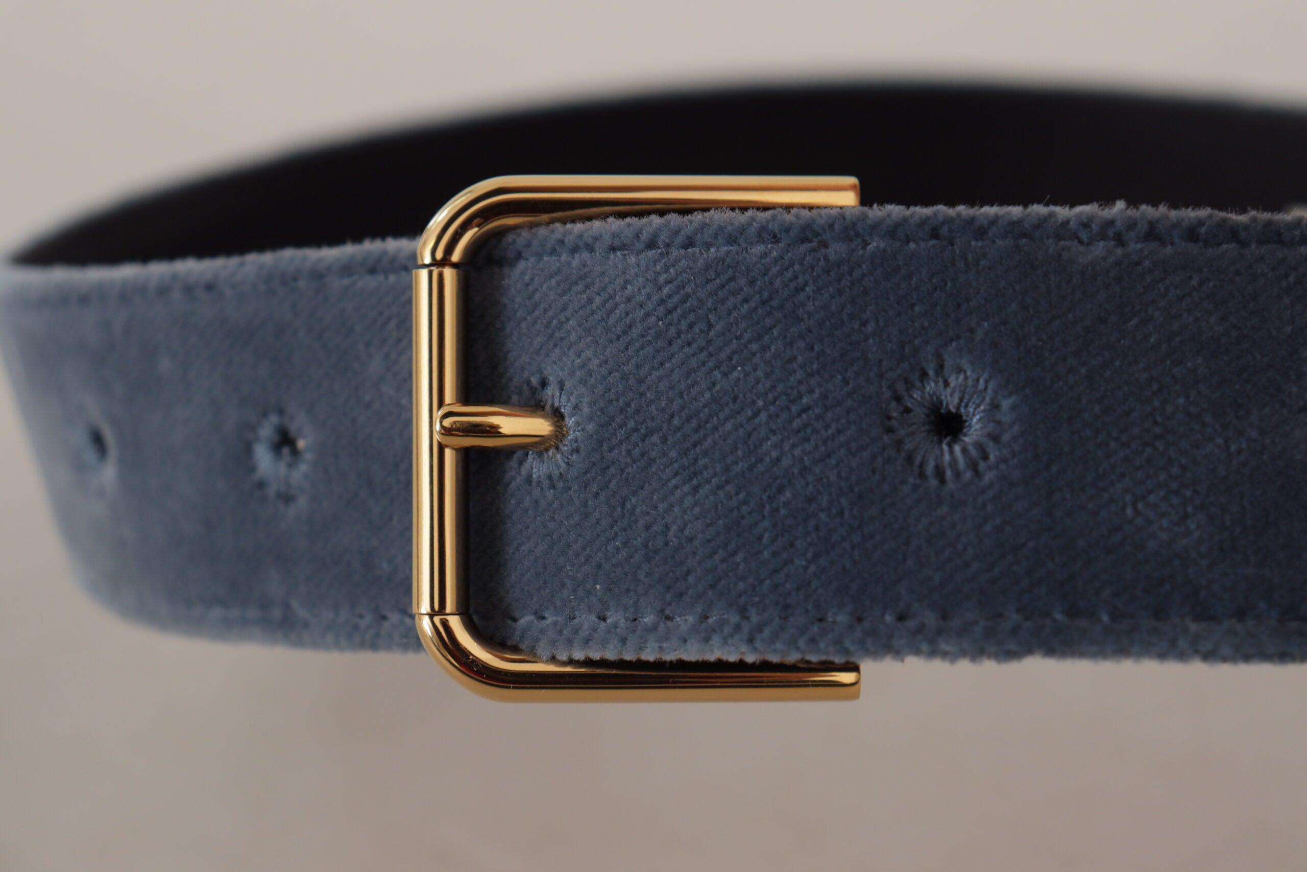 Dolce & Gabbana Elegant Navy Velvet Designer Belt - Luksusmuotia Dolce & Gabbana - Tutustu YVES JAVANNI® 