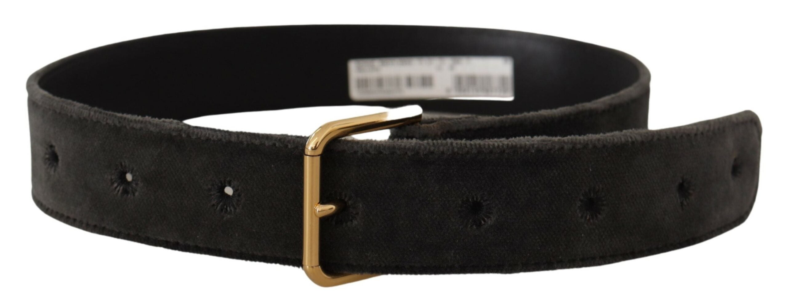 Dolce & Gabbana Elegant Velvet Belt with Engraved Buckle - Luksusmuotia Dolce & Gabbana - Tutustu YVES JAVANNI® 