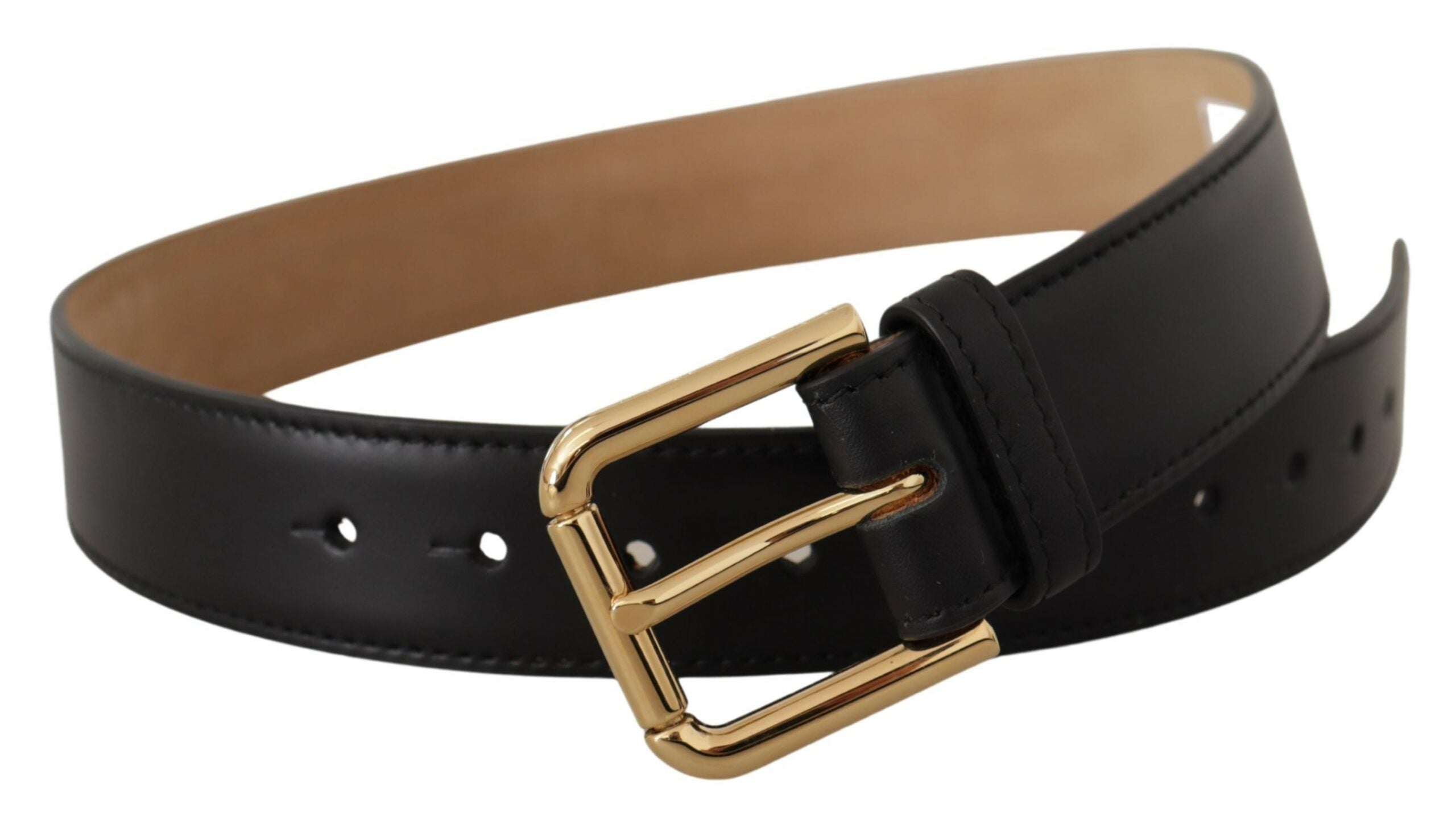 Dolce & Gabbana Elegant Leather Belt with Logo Buckle - Luksusmuotia Dolce & Gabbana - Tutustu YVES JAVANNI® 