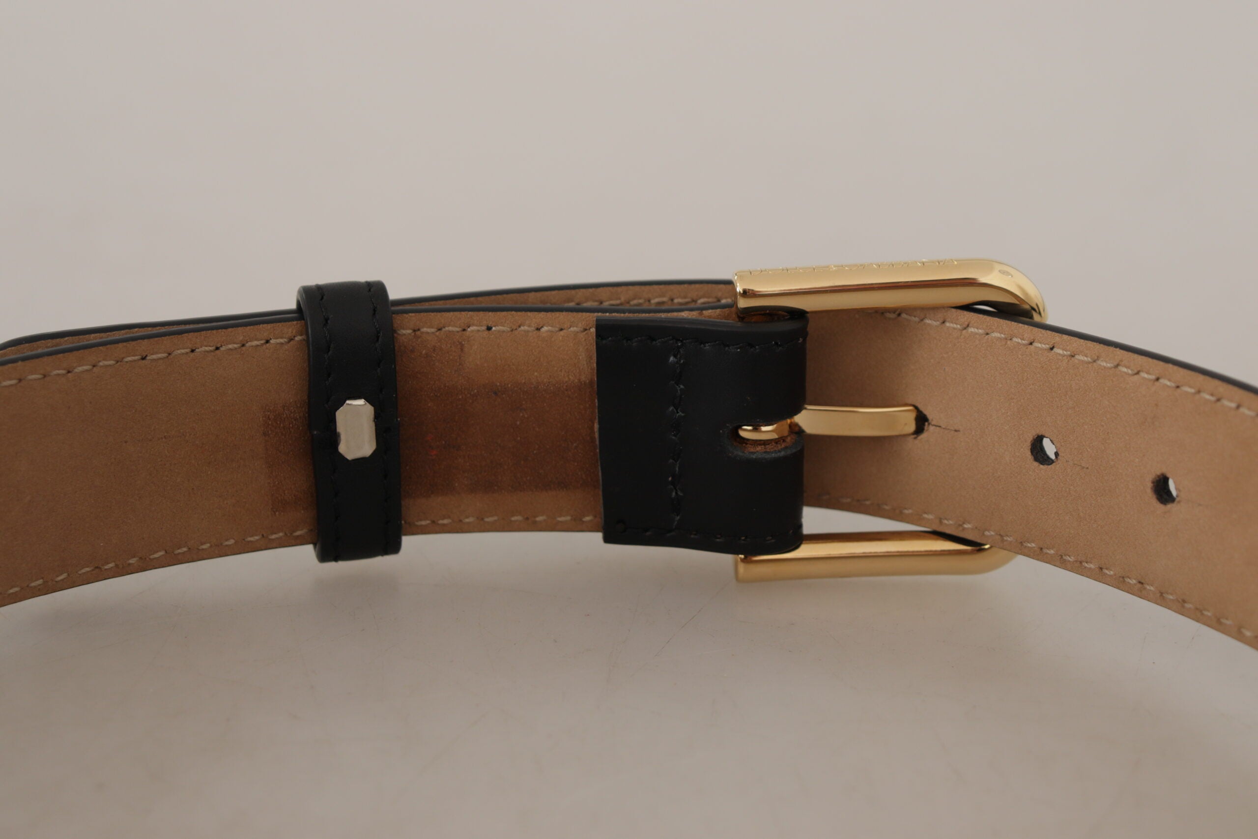 Dolce & Gabbana Elegant Leather Belt with Logo Buckle - Luksusmuotia Dolce & Gabbana - Tutustu YVES JAVANNI® 