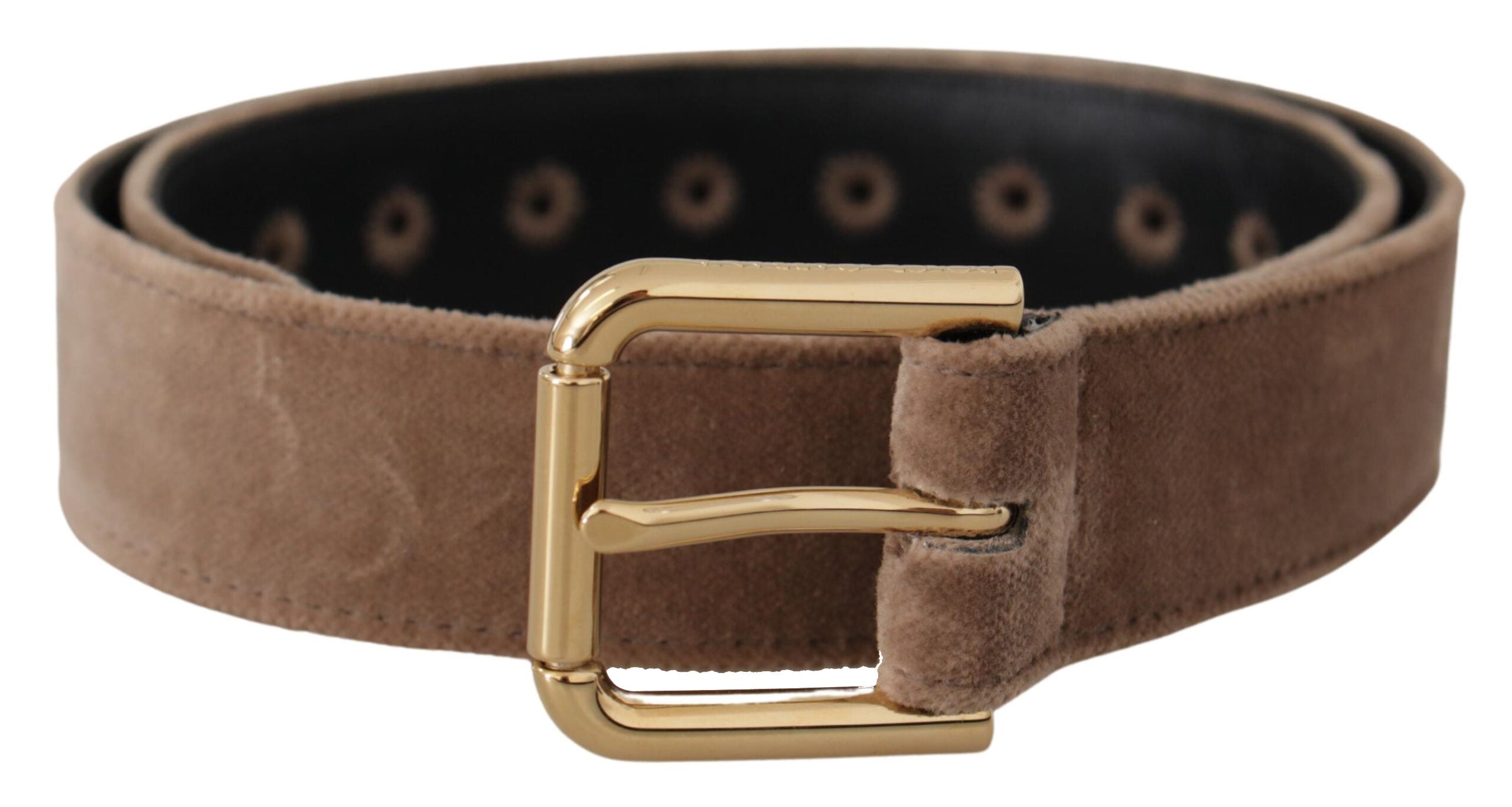 Dolce & Gabbana Elegant Velvet Logo Buckle Belt - Luksusmuotia Dolce & Gabbana - Tutustu YVES JAVANNI® 