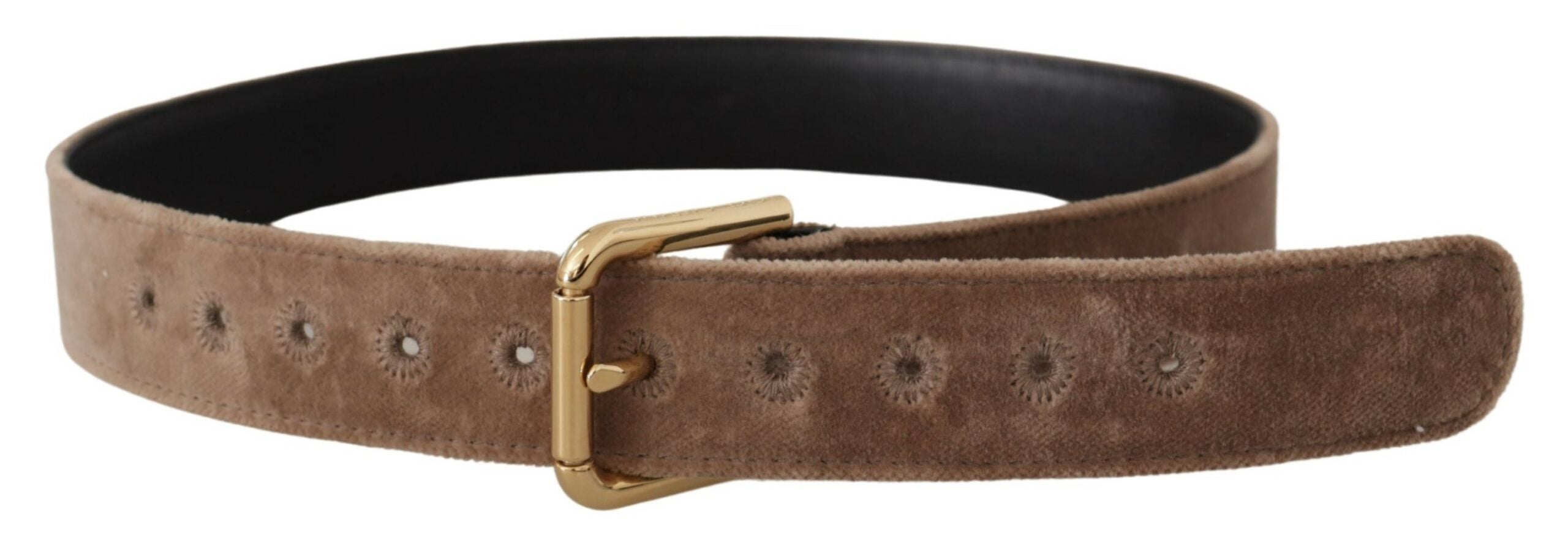 Dolce & Gabbana Elegant Velvet Logo Buckle Belt - Luksusmuotia Dolce & Gabbana - Tutustu YVES JAVANNI® 