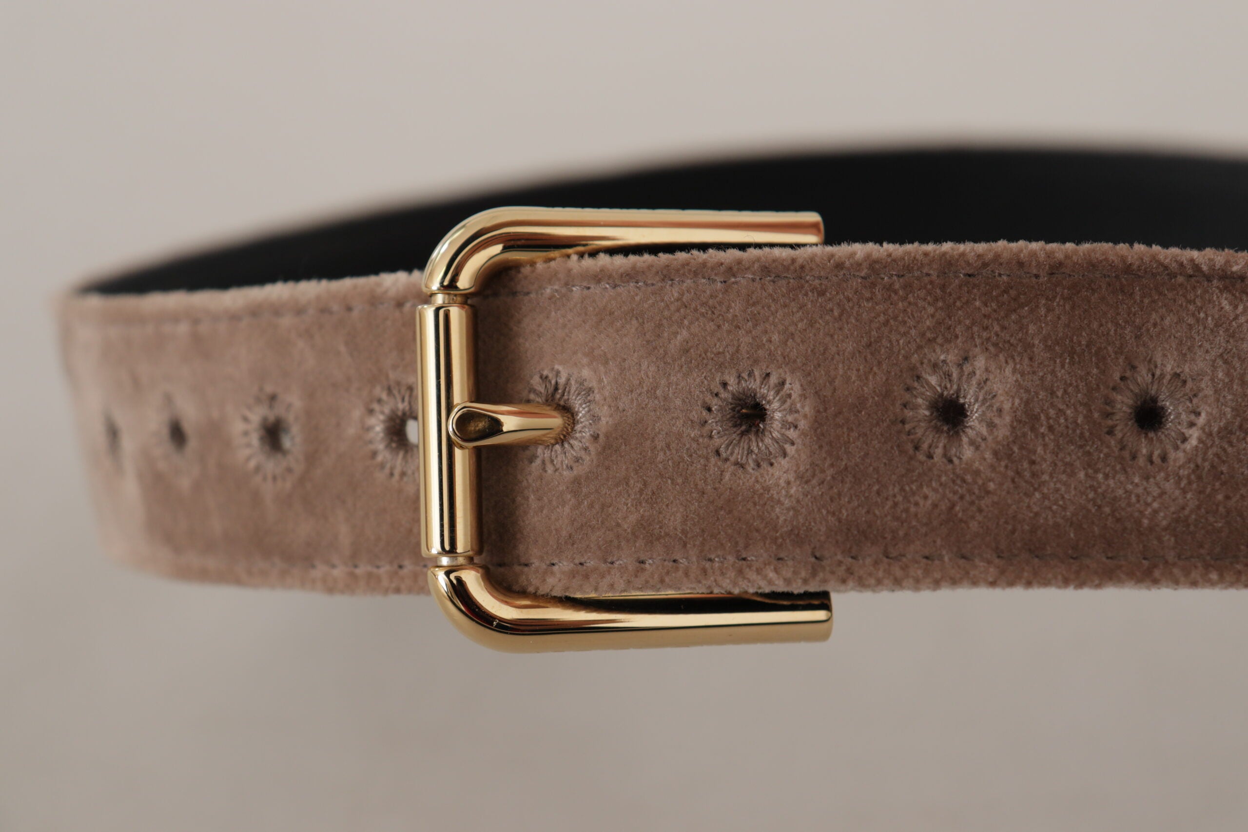 Dolce & Gabbana Elegant Velvet Logo Buckle Belt - Luksusmuotia Dolce & Gabbana - Tutustu YVES JAVANNI® 