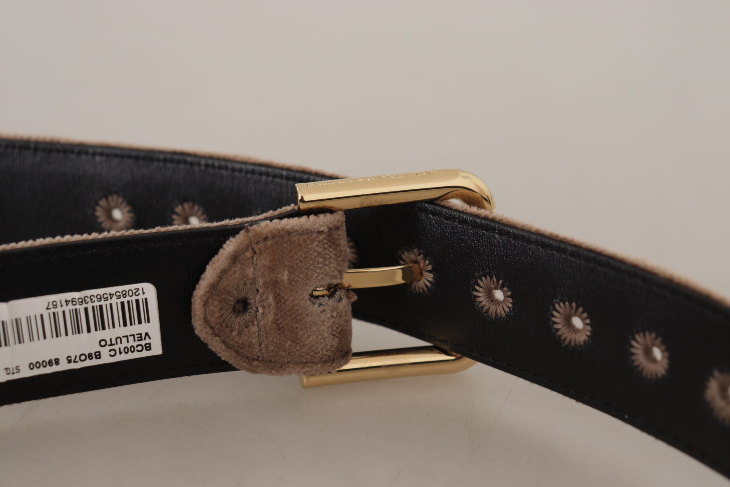 Dolce & Gabbana Elegant Velvet Logo Buckle Belt - Luksusmuotia Dolce & Gabbana - Tutustu YVES JAVANNI® 