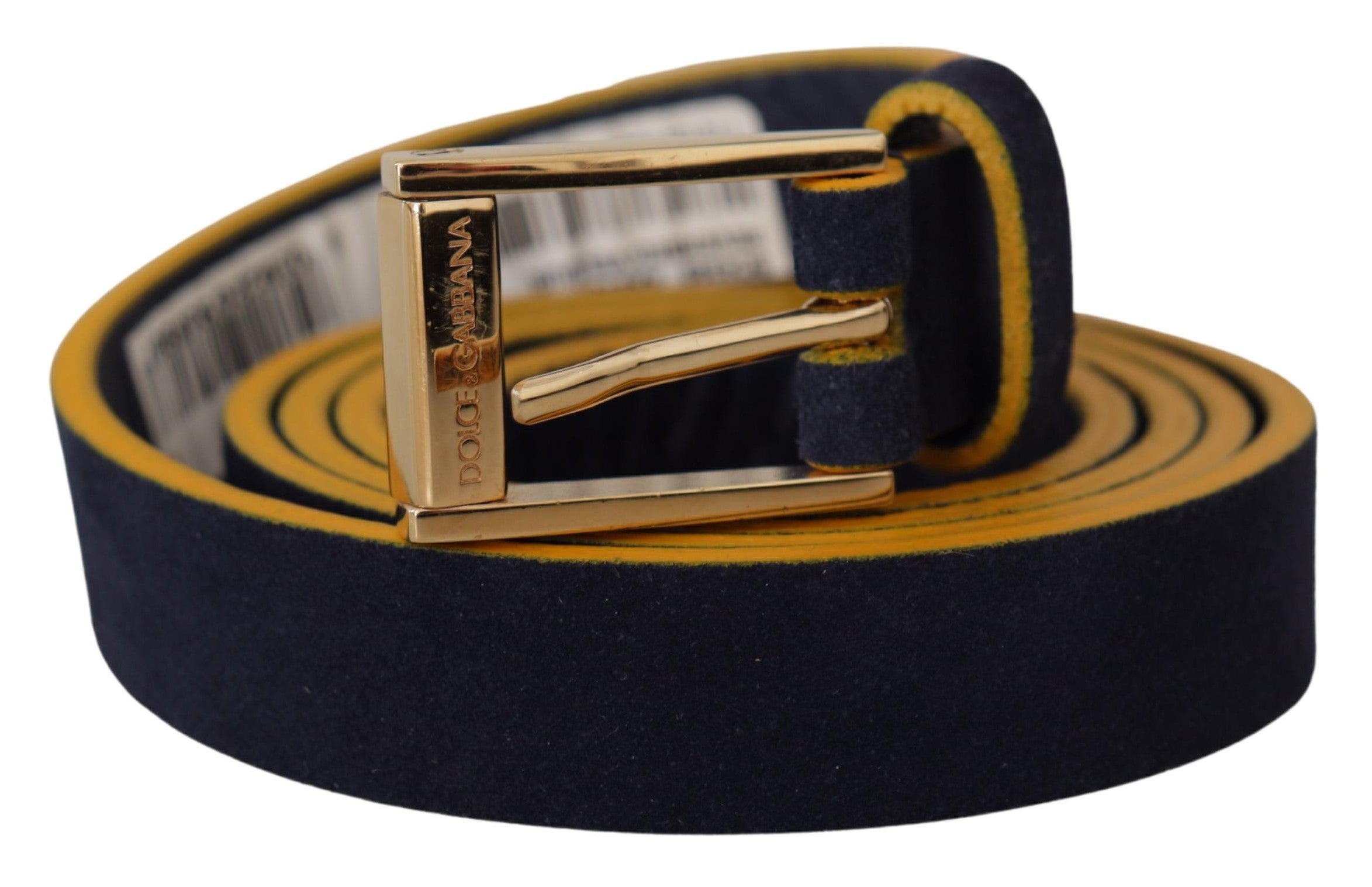 Dolce & Gabbana Chic Blue Suede Logo Buckle Belt - Luksusmuotia Dolce & Gabbana - Tutustu YVES JAVANNI® 