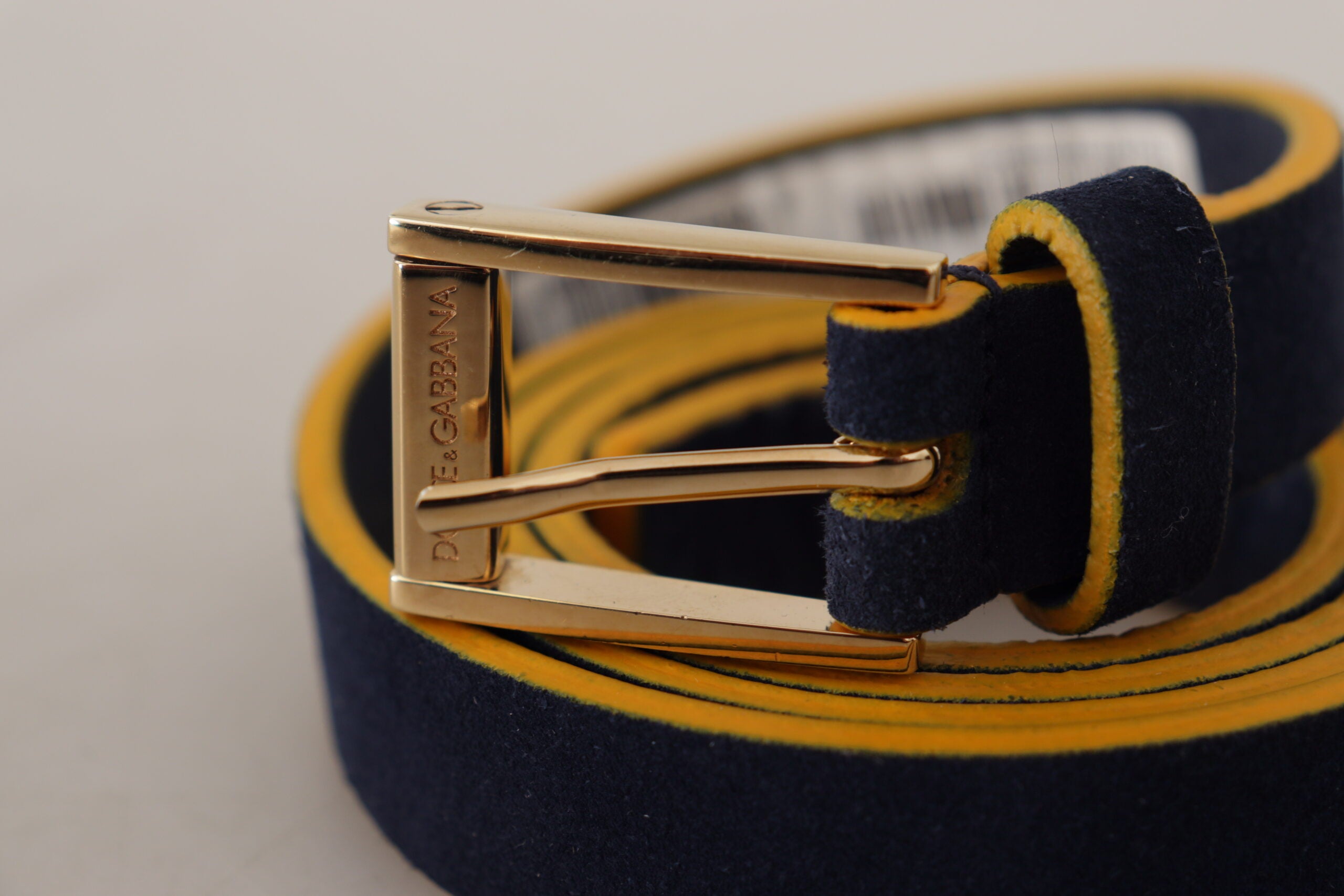 Dolce & Gabbana Chic Blue Suede Logo Buckle Belt - Luksusmuotia Dolce & Gabbana - Tutustu YVES JAVANNI® 