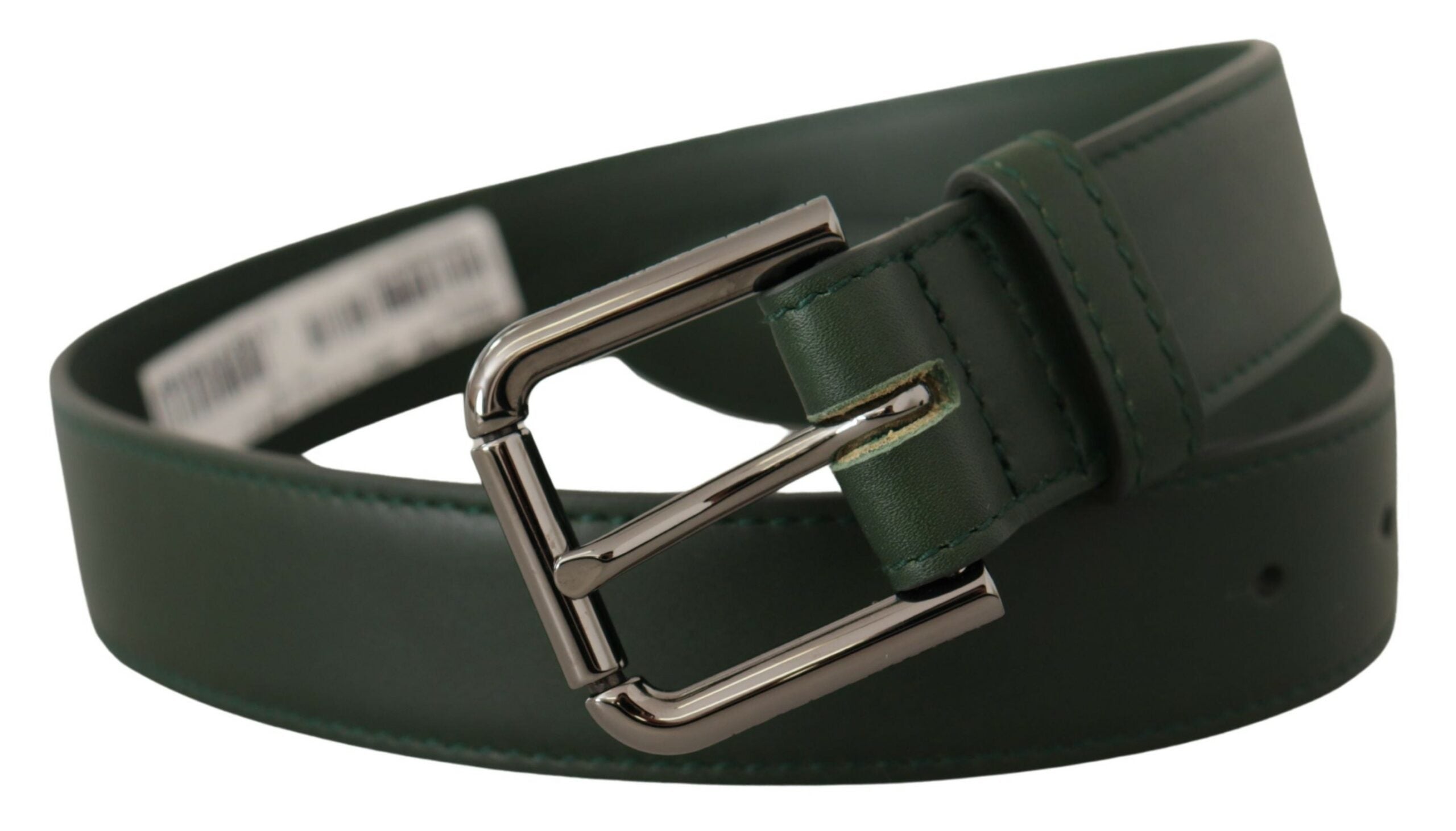 Dolce & Gabbana Elegant Dark Green Leather Belt with Logo Buckle - Luksuslaukut ja asusteet Dolce & Gabbana - Tutustu YVES JAVANNI® 