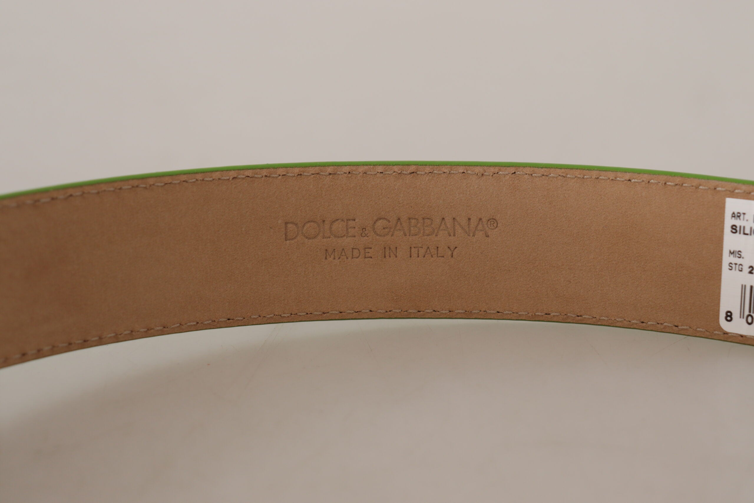 Dolce & Gabbana Chic Emerald Leather Belt with Engraved Buckle - Luksusmuotia Dolce & Gabbana - Tutustu YVES JAVANNI® 