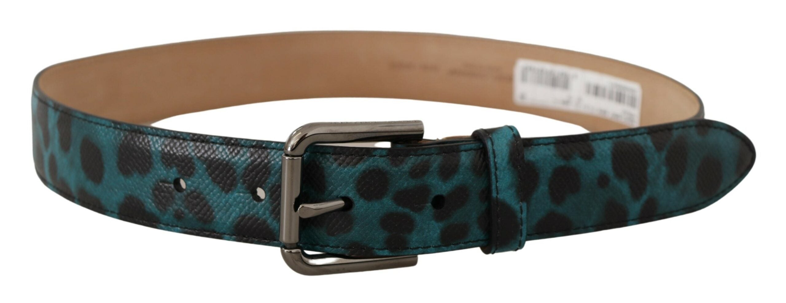 Dolce & Gabbana Engraved Logo Leather Belt in Blue Green - Luksusmuotia Dolce & Gabbana - Tutustu YVES JAVANNI® 