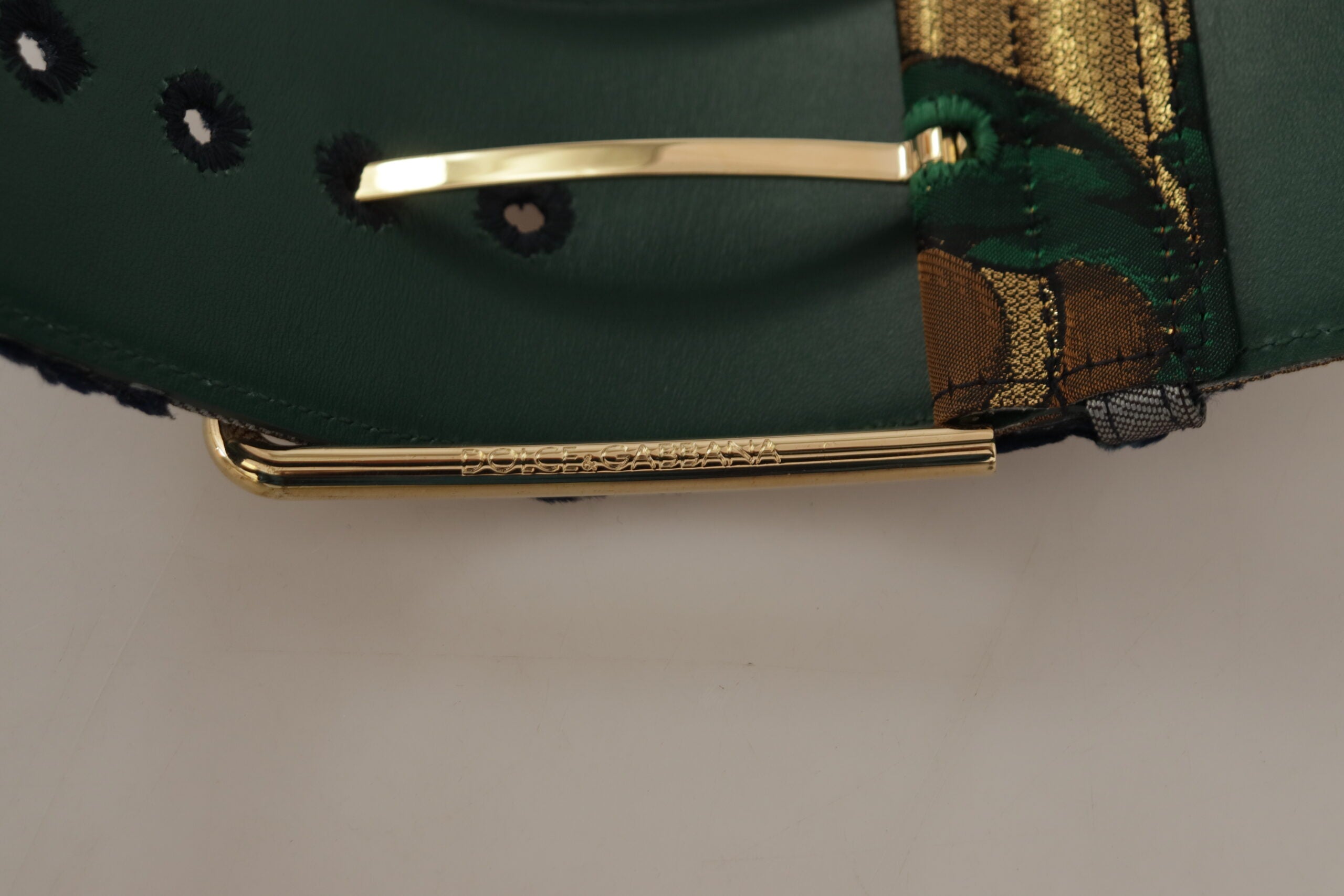 Dolce & Gabbana Elegant Green Leather Belt with Logo Buckle - Luksuslaukut ja asusteet Dolce & Gabbana - Tutustu YVES JAVANNI® 