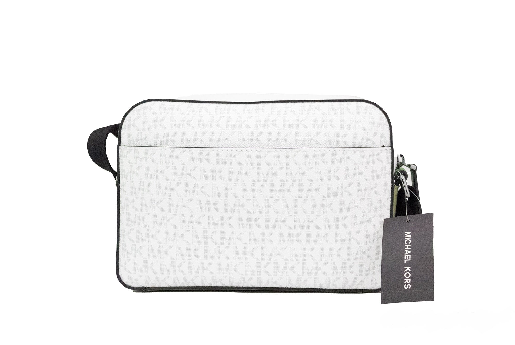 Michael Kors Cooper Small Bright White Palm Signature PVC Utility Crossbody Bag - Luksusmuotia Michael Kors - Tutustu YVES JAVANNI® 