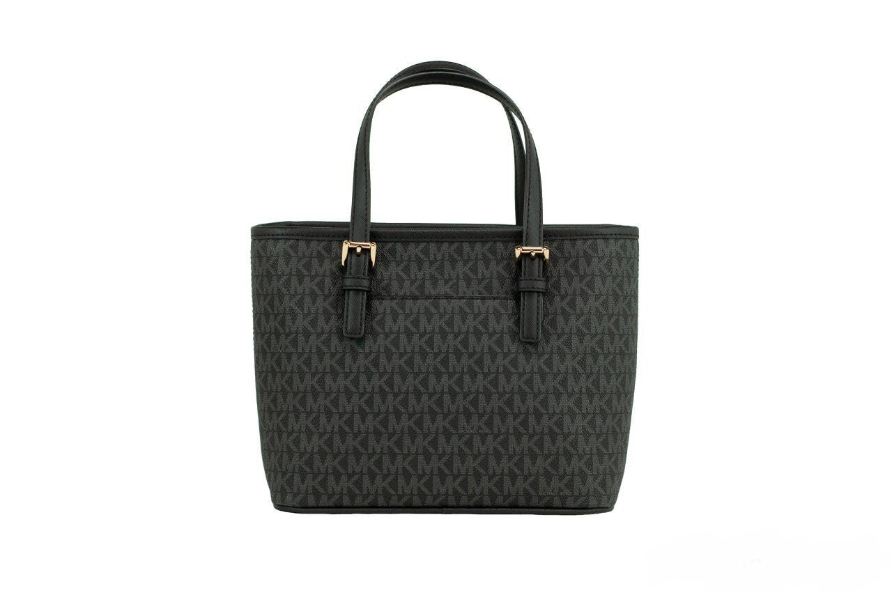 Michael Kors Jet Set Black Signature XS Carryall Top Zip Tote Bag Purse - Luxury from Michael Kors - Shop at YVES JAVANNI