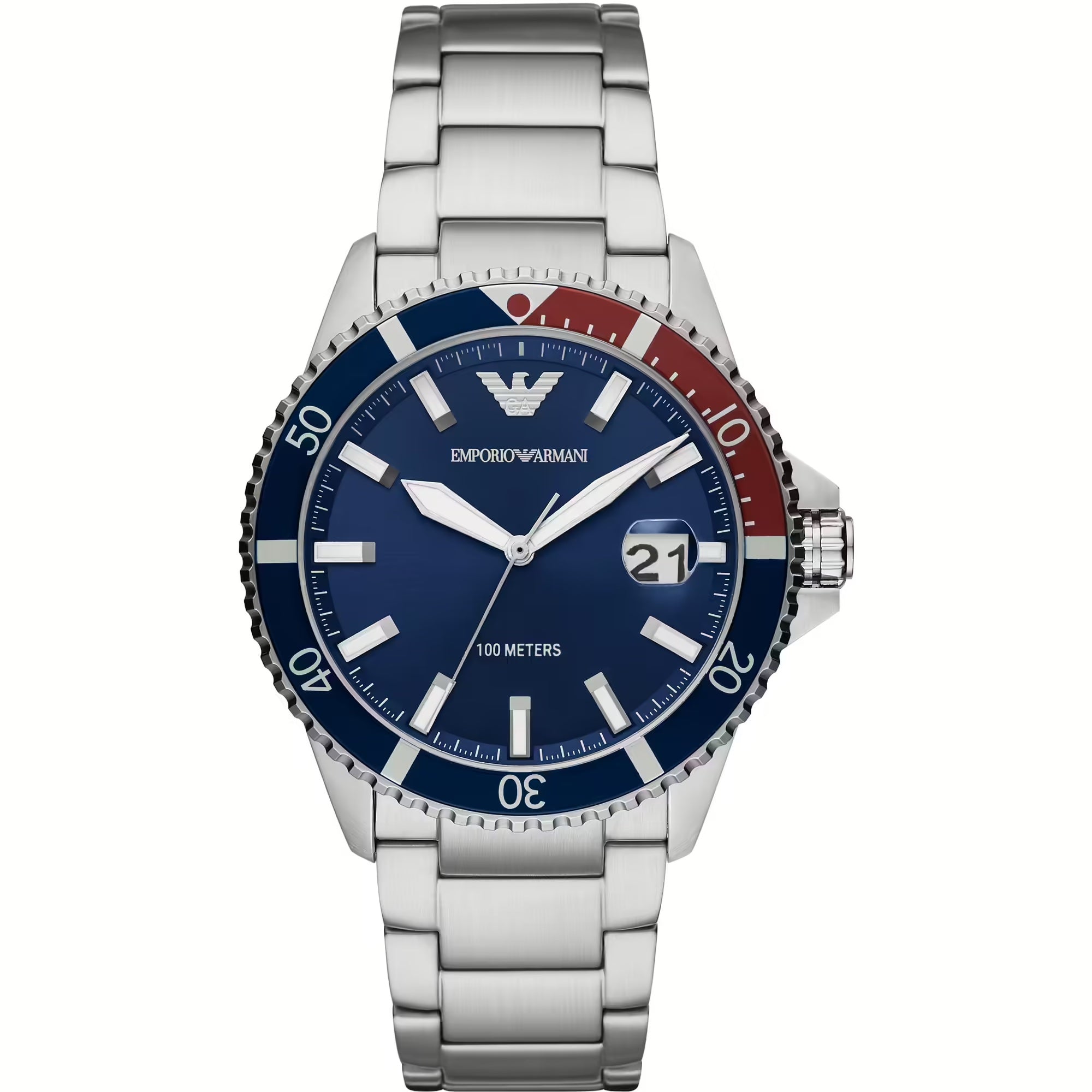 Emporio Armani Elegant Steel Quartz Men's Watch – Ocean Blue Dial - Luxury from Emporio Armani - Shop at YVES JAVANNI