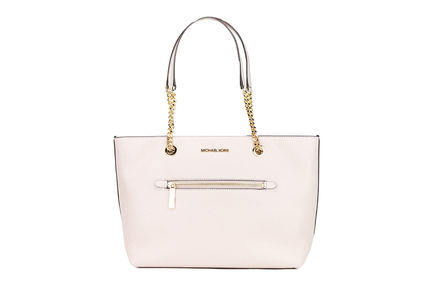 Michael Kors Jet Set Medium Powder Blush Leather Front Zip Chain Tote Bag Purse - Luksusmuotia Michael Kors - Tutustu YVES JAVANNI® 