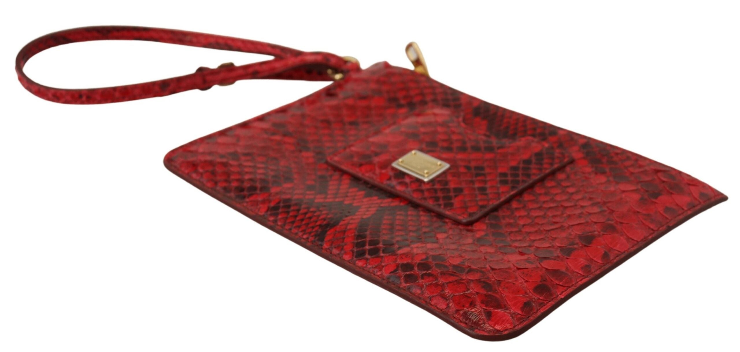 Dolce & Gabbana Elegant Red Leather Ayers Snake Clutch - Luksusmuotia Dolce & Gabbana - Tutustu YVES JAVANNI® 