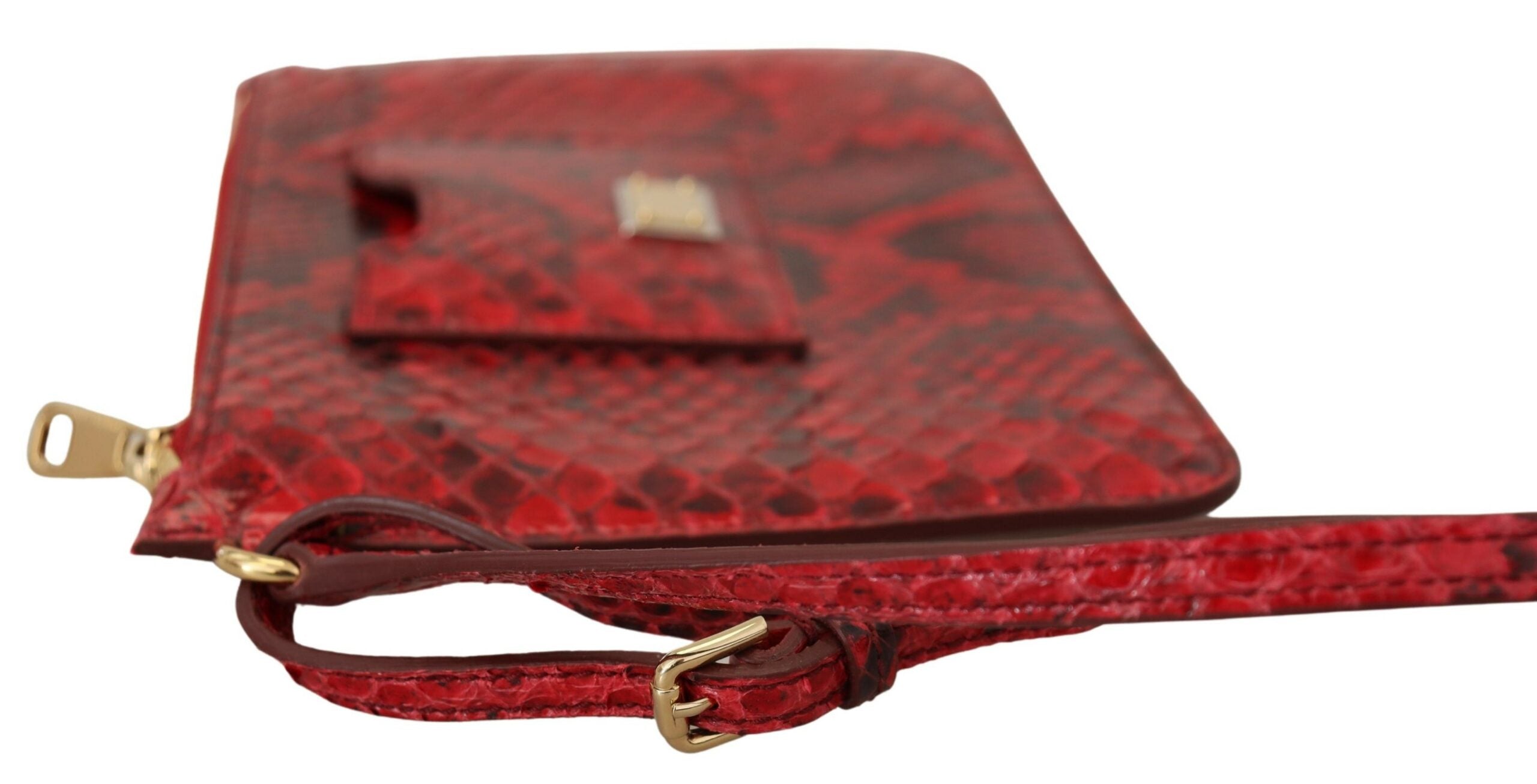 Dolce & Gabbana Elegant Red Leather Ayers Snake Clutch - Luksusmuotia Dolce & Gabbana - Tutustu YVES JAVANNI® 