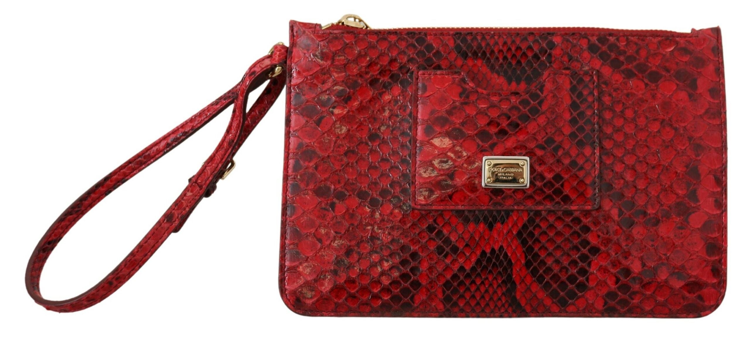 Dolce & Gabbana Elegant Red Leather Ayers Snake Clutch - Luksusmuotia Dolce & Gabbana - Tutustu YVES JAVANNI® 