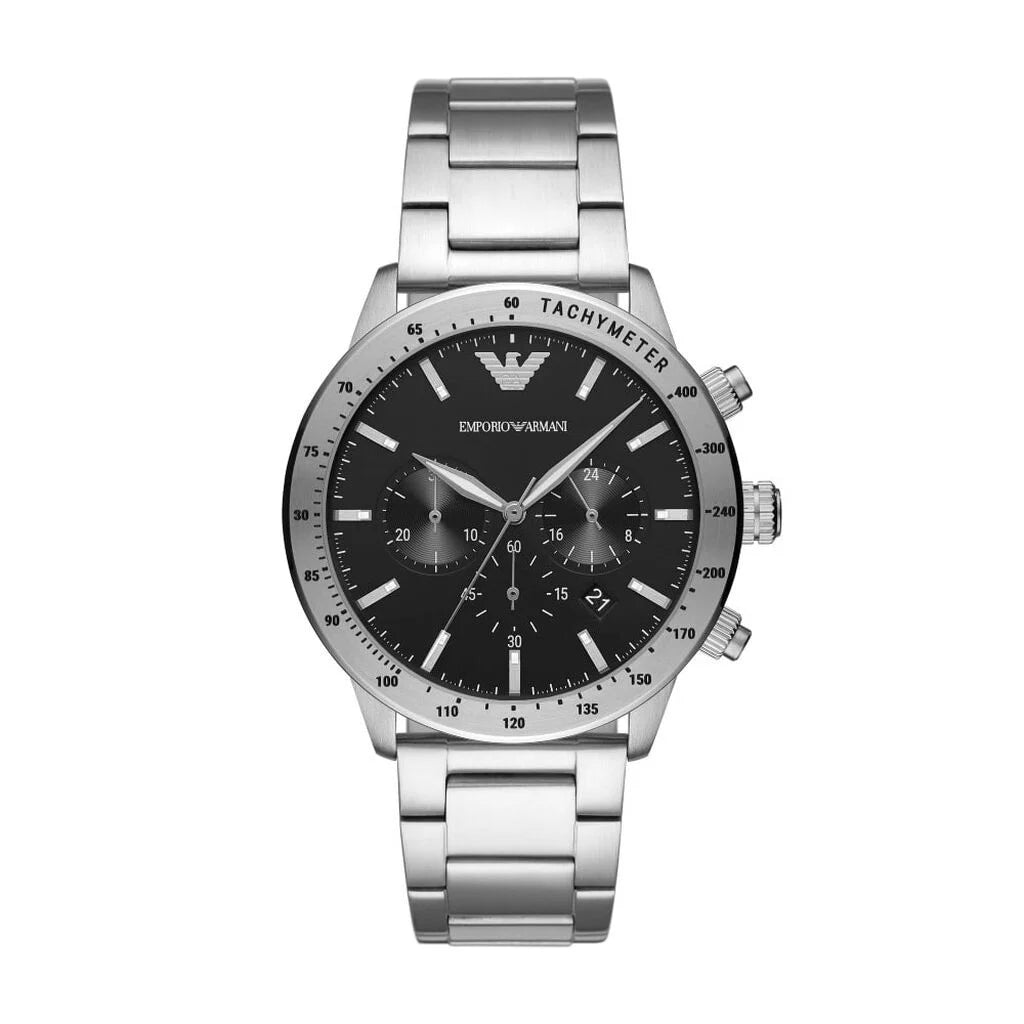 Emporio Armani Sleek Silver Steel Chronograph Watch - Luxury from Emporio Armani - Shop at YVES JAVANNI